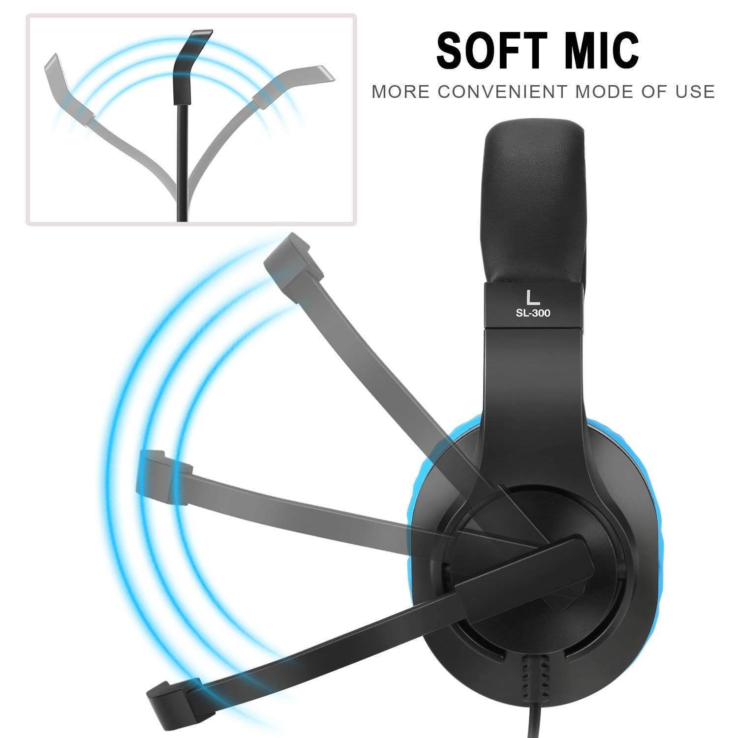 Gaming Headset for Xbox One, PS4, Nintendo Switch, DIWUER Bass Surround and Noise Cancelling 3.5mm Over Ear Headphones with Mic for Laptop PC Smartphones