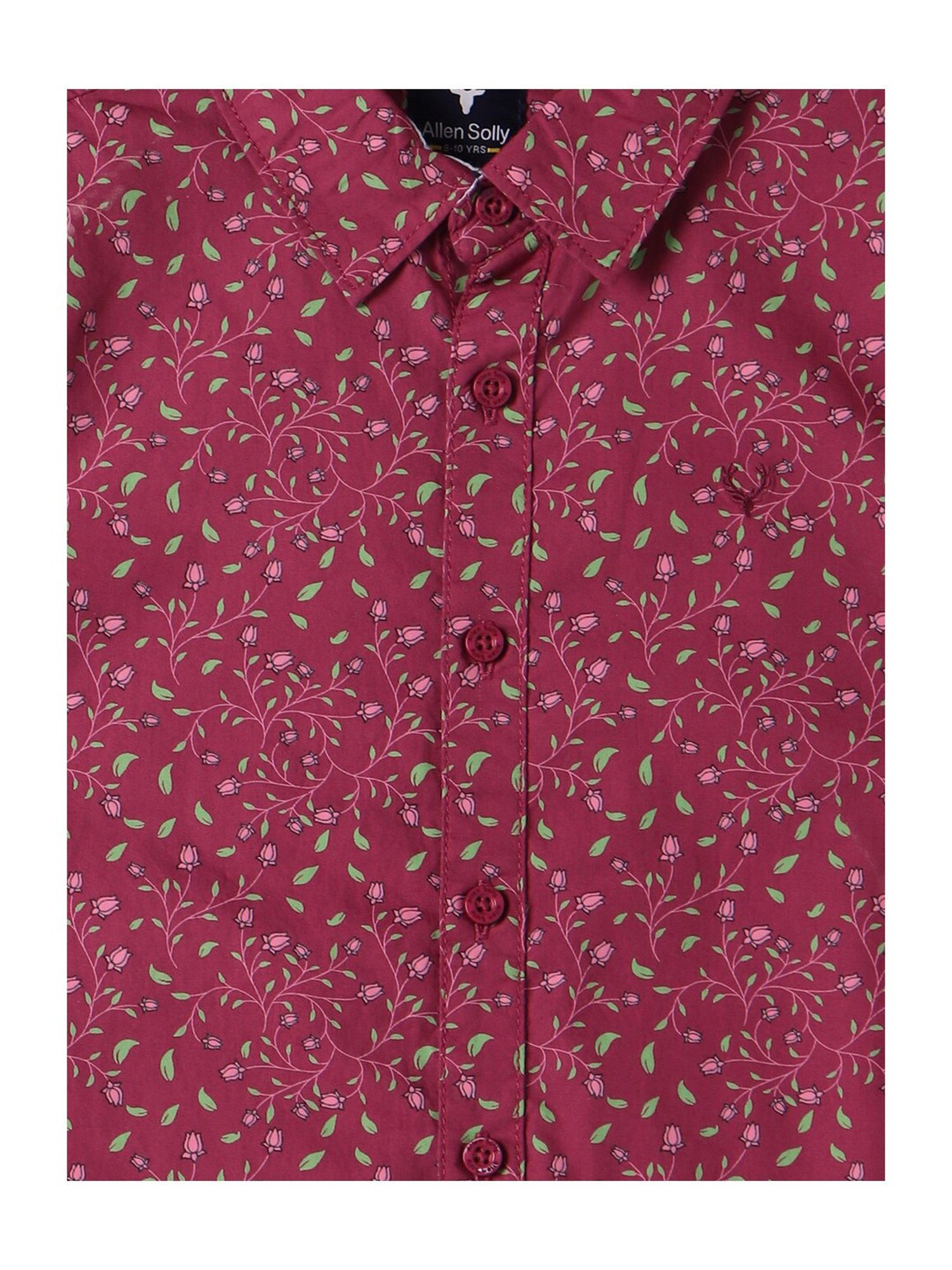 Allen Solly Junior Boys Pink Printed Full Sleeves Shirt