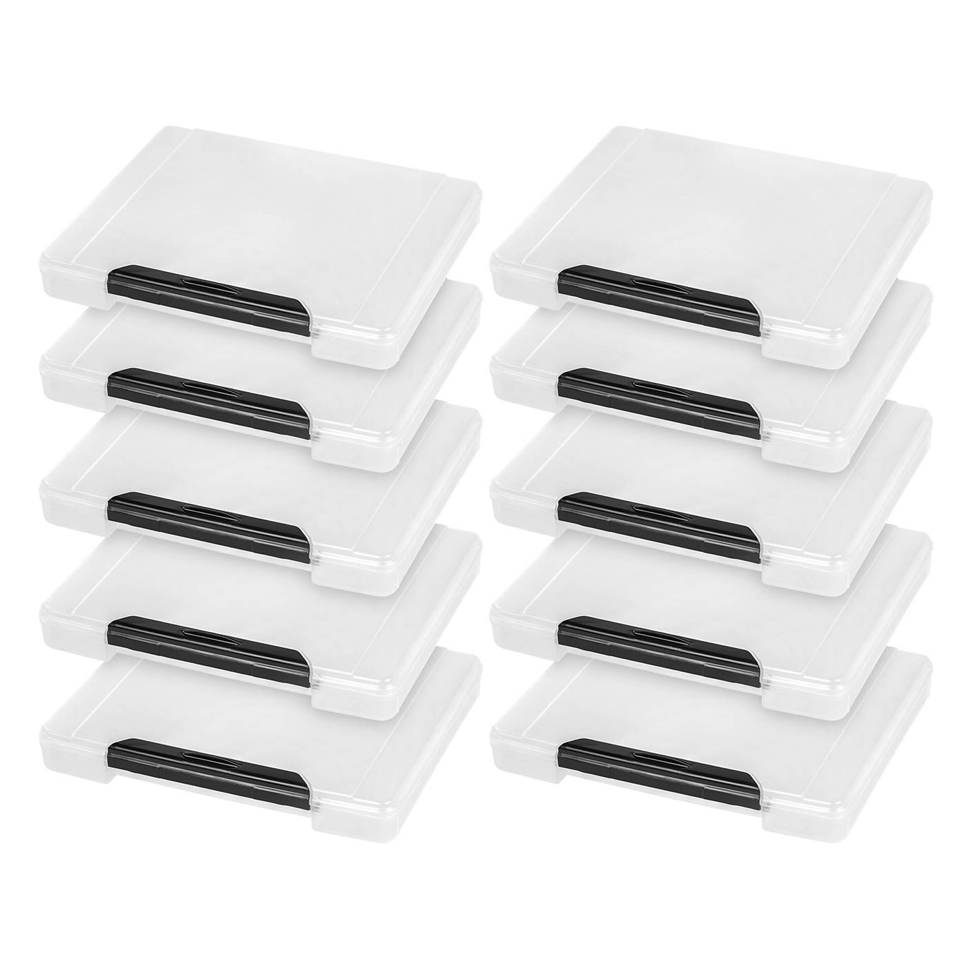 IRIS Portable Project Case with Buckle, 10 Pack, Clear