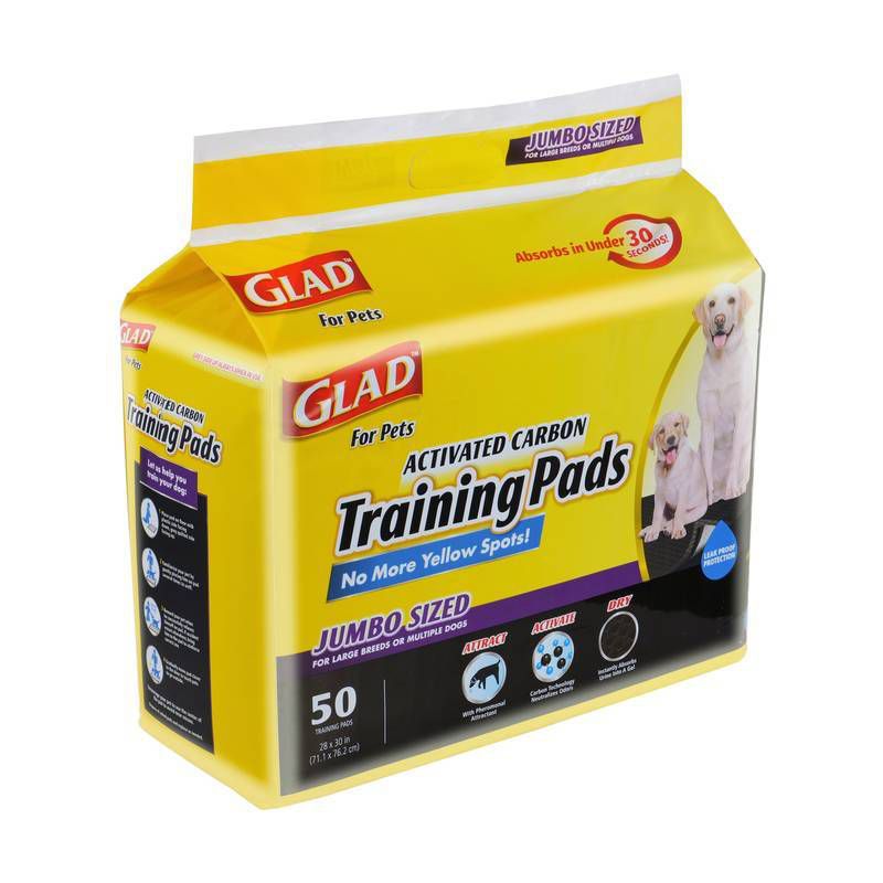 Glad Jumbo Activated Carbon Dog Training Pads - 50ct