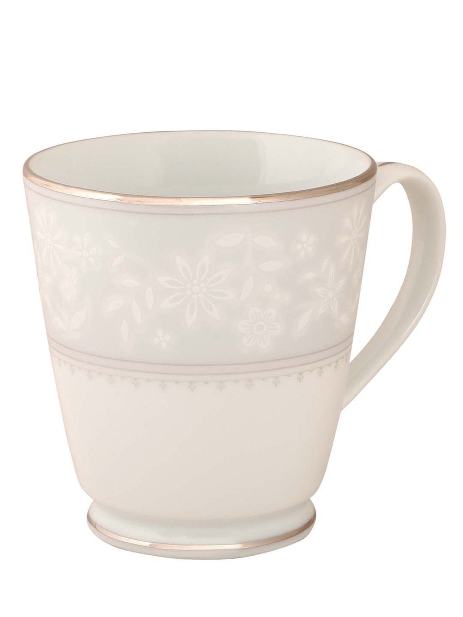 NORITAKE Hearth Off-White & Light Grey Porcelain WINTER SONATA Milk Mug (0.37 L) - Set of 1