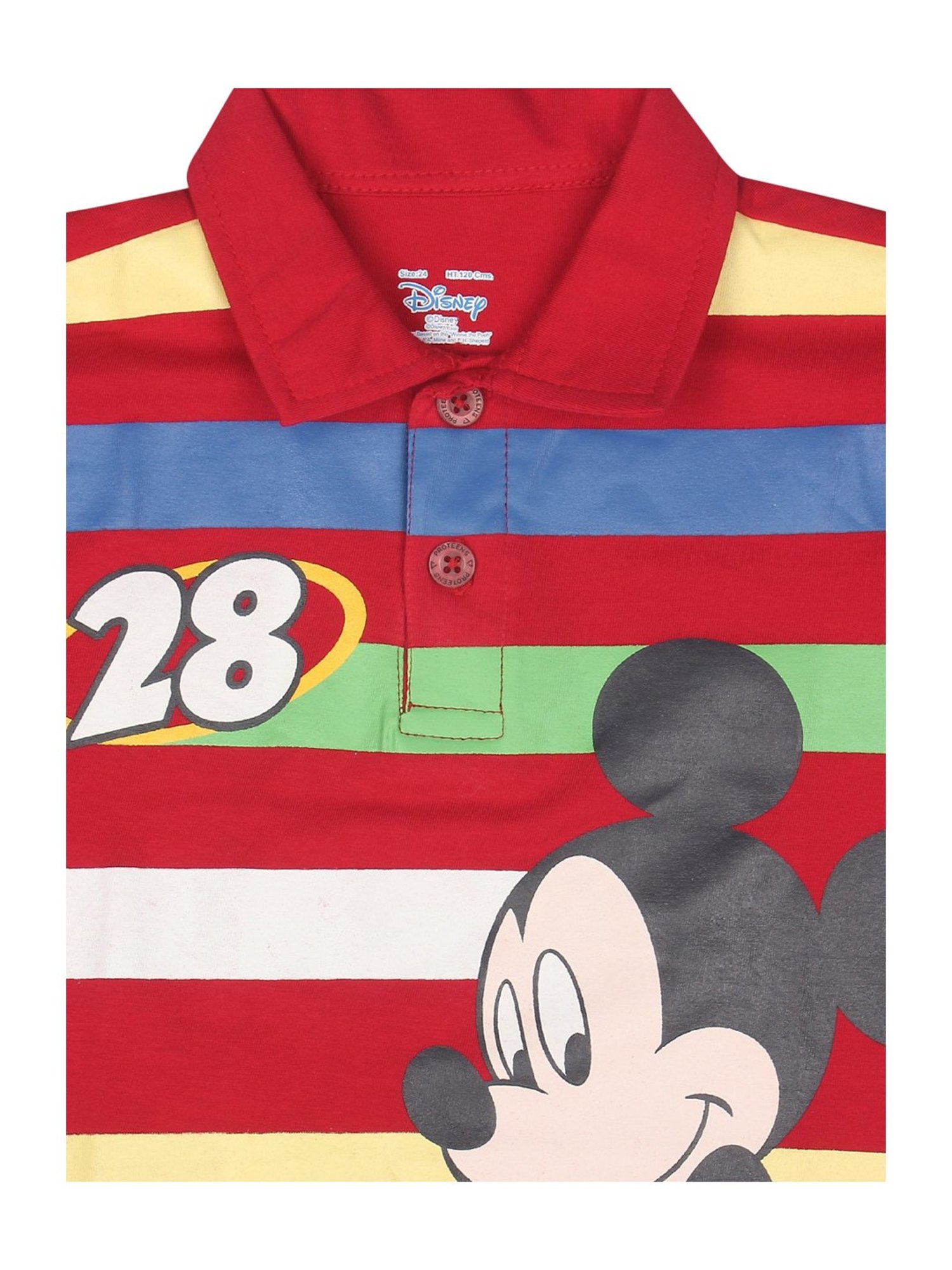 Proteens Kids Red Cotton Printed Polo T-Shirt