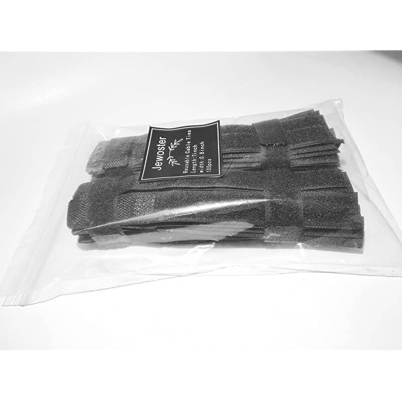 100pcs Cable Ties Reusable Fastening Cable Ties Cable Straps Strips Wire Organizer Cord Rope Holder for Laptop PC TV 7 Inch 100 pcs Black