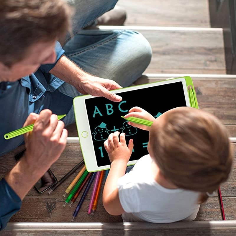 Big Side,  LCD Writing Tablet, 10 inches Electronic Graphic Tablet, Writing & Drawing Doodle Board with Memory Lock for Age 3+, Green