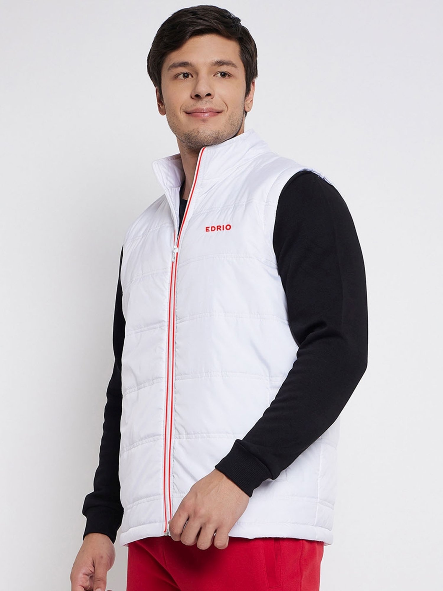 EDRIO White Relaxed Fit Quilted Jacket
