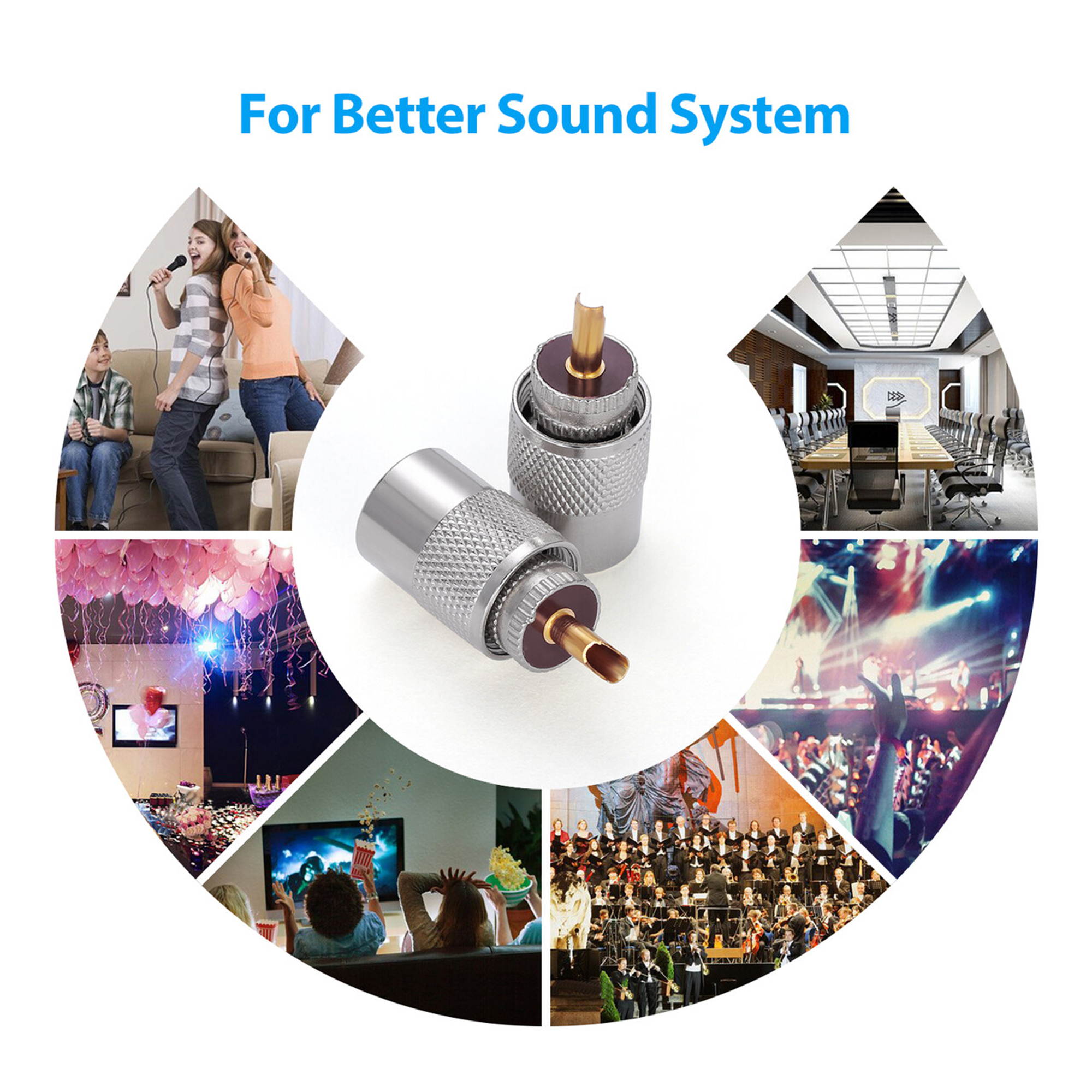 10 Pcs PL259 Solder Connector Plug With Reducer for RG8X Coaxial Coax Cable