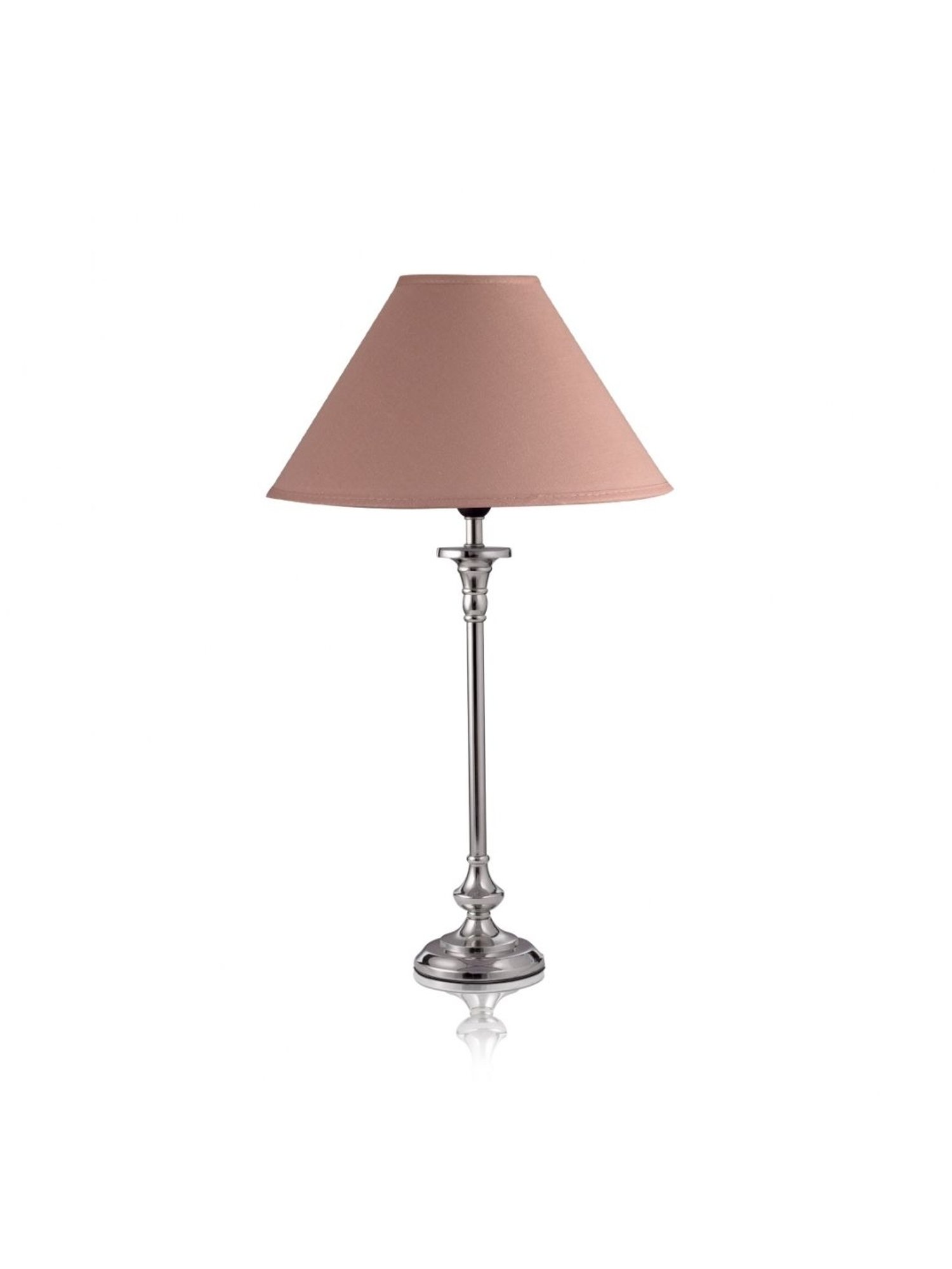 Kapoor Lamp Shades Chrome & Pink Metal Evelyn Chrome Cotton Shade Table Lamp