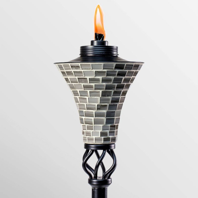 Tiki Brand 62" Hosta Metal Torch Gray Mosaic