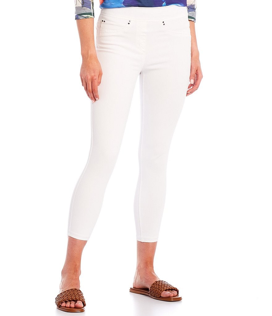 Ali Miles Jamie Crop Denim Skinny Leg Pull-On Jeggings