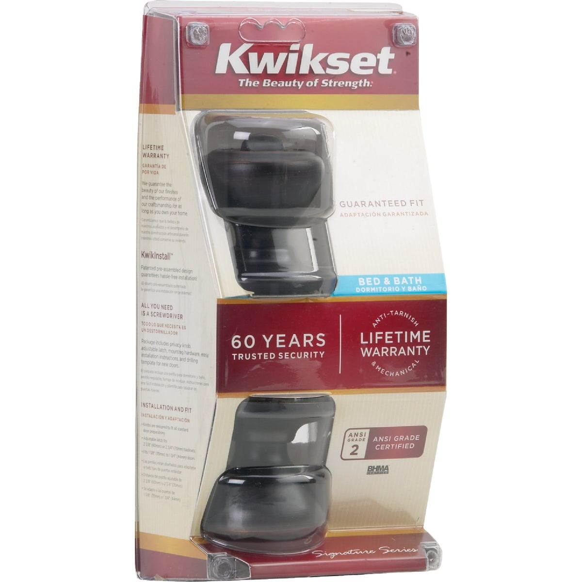 Kwikset Signature Series Venetian Bronze Bed & Bath Door Knob 730CN 11P CP