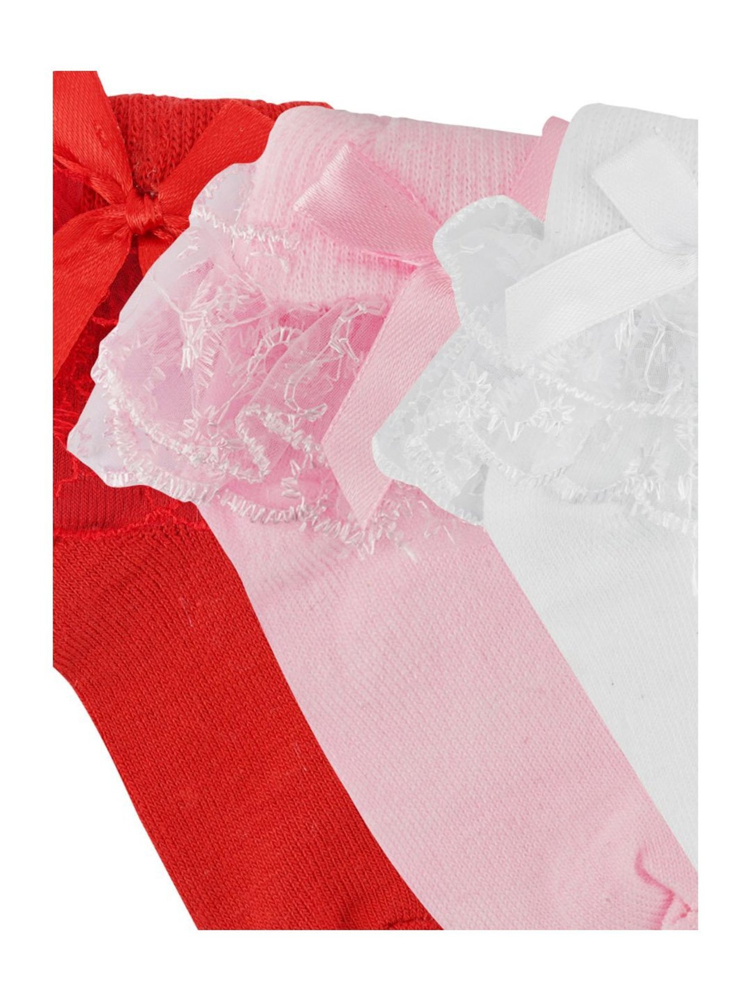 NEXT2SKIN Kids Pink & Red Regular Fit Socks (Pack of 3)