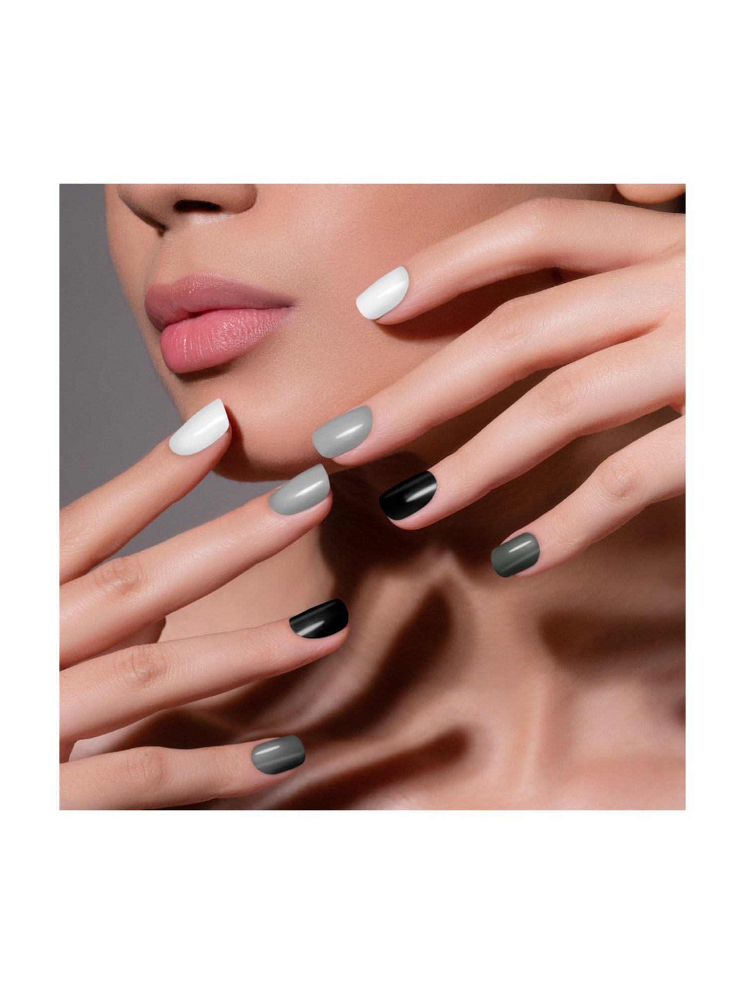 RENEE Gloss Touch N01 Classic Monochrome Nail Enamel - Pack of 4