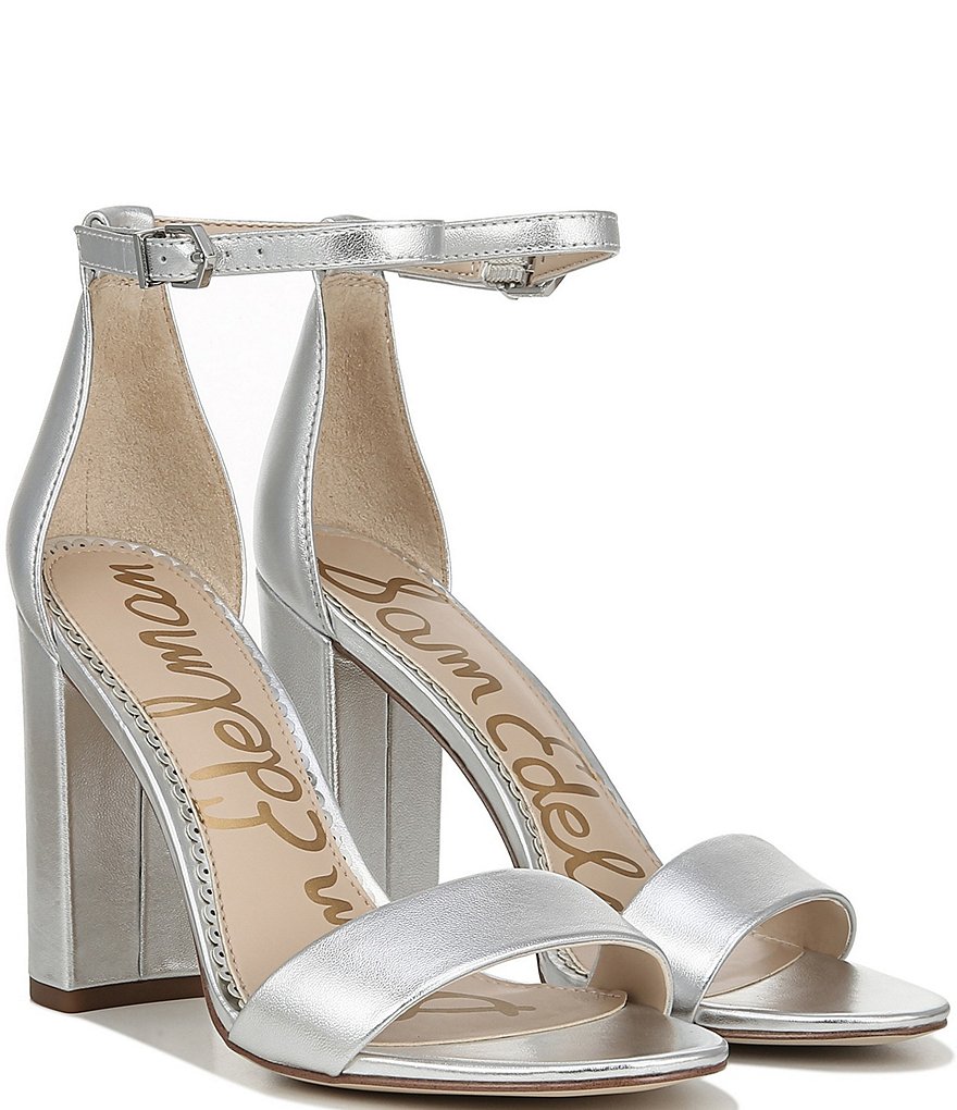 Sam Edelman Yaro Leather Ankle Strap Block Heel Dress Sandals
