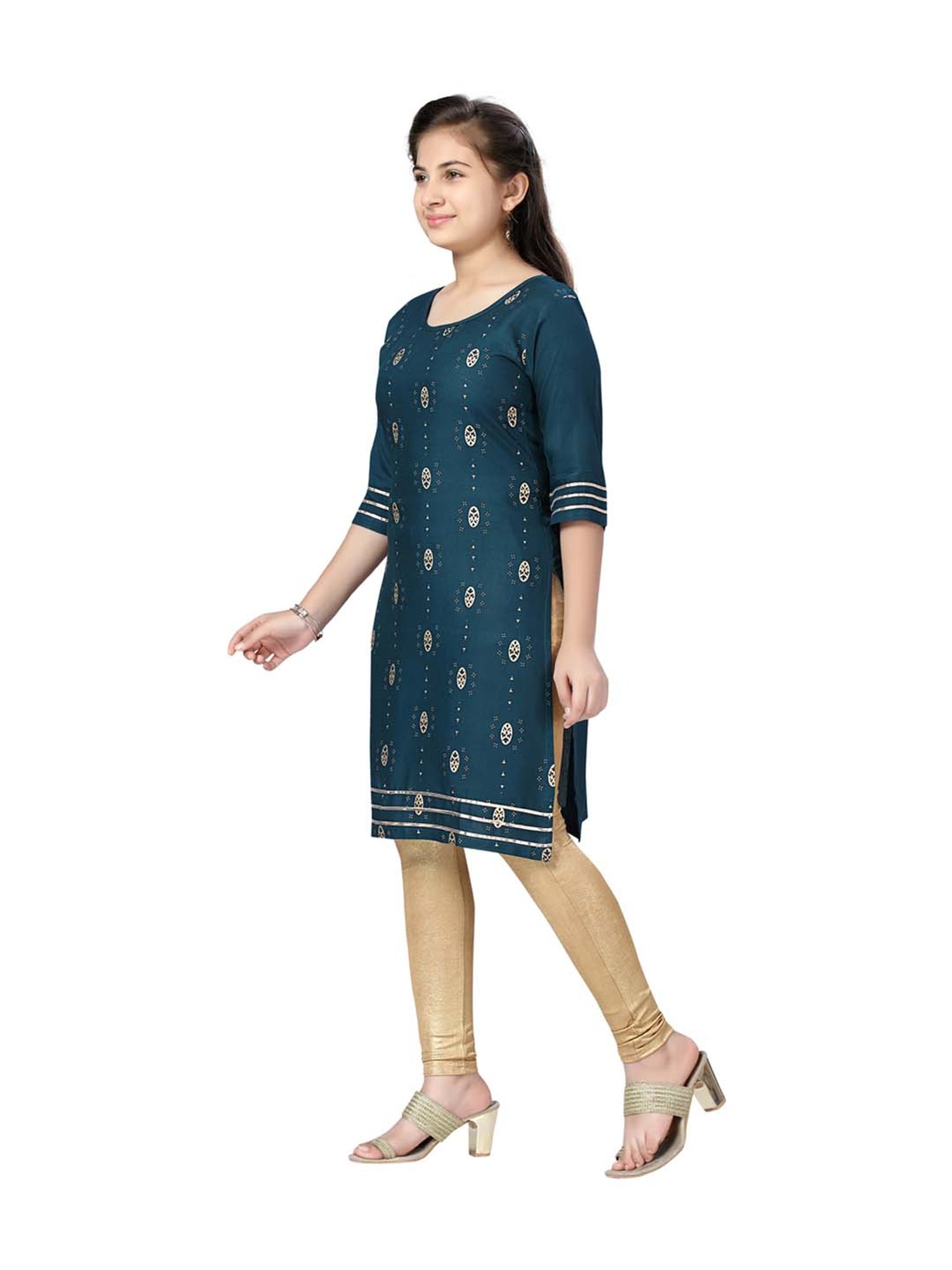 Aarika Kids Rama Cotton Printed Kurti