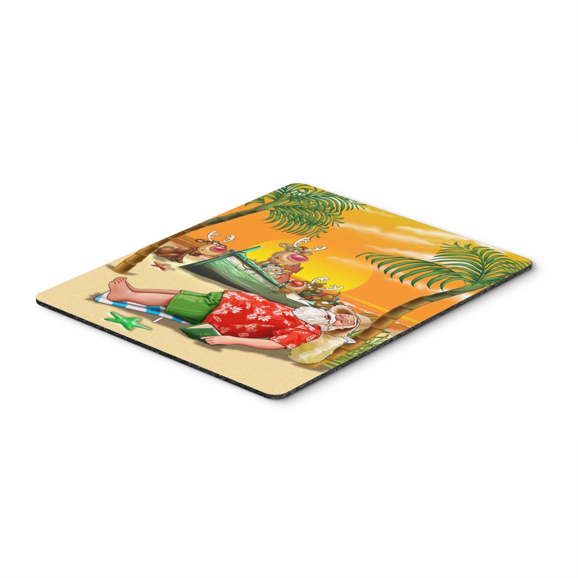Beach Christmas Santa Claus Napping Mouse Pad, Hot Pad or Trivet APH5149MP