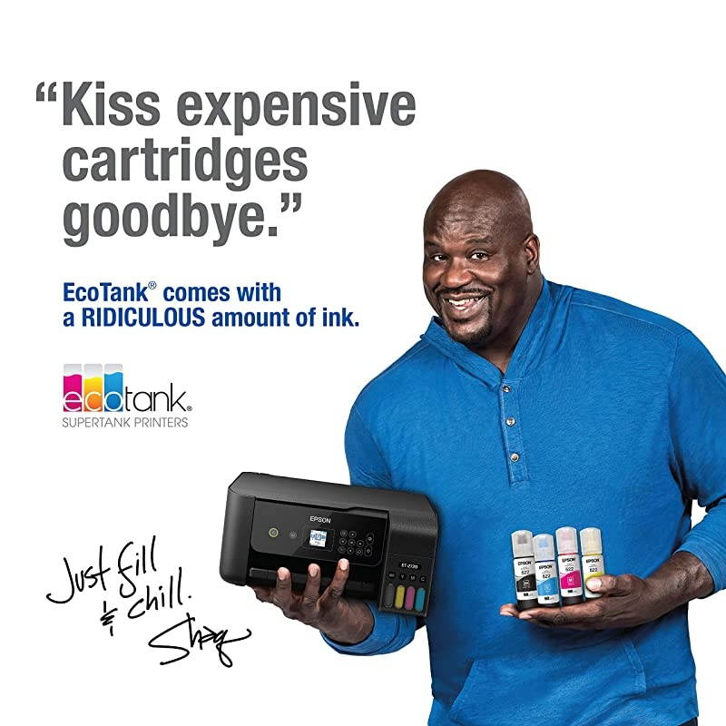 EcoTank ET-2720 Wireless Color All-in-One Supertank Printer with Scanner and Copier - Black