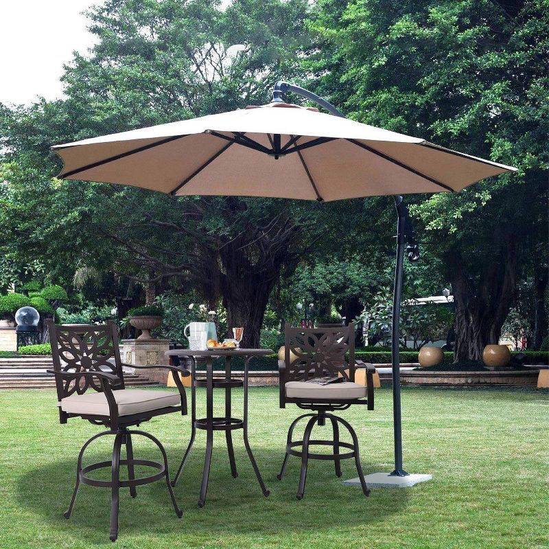 Renaissance Square Outdoor Patio Stacking Table - Gray - Vifah