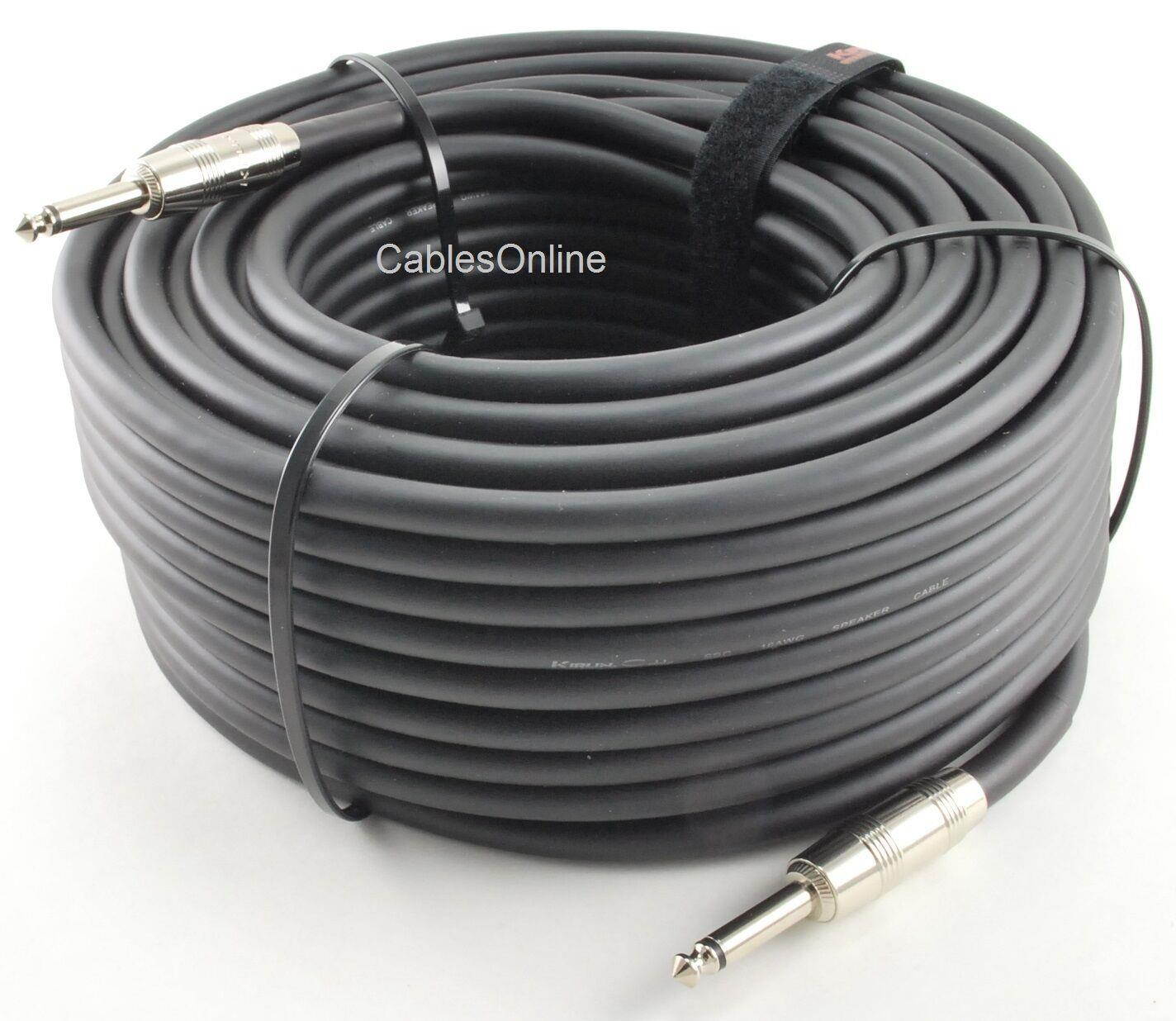 100ft Kirlin 1/4" Mono TS Male to Male 16AWG 8.2mm OD Flexible Speaker Cable