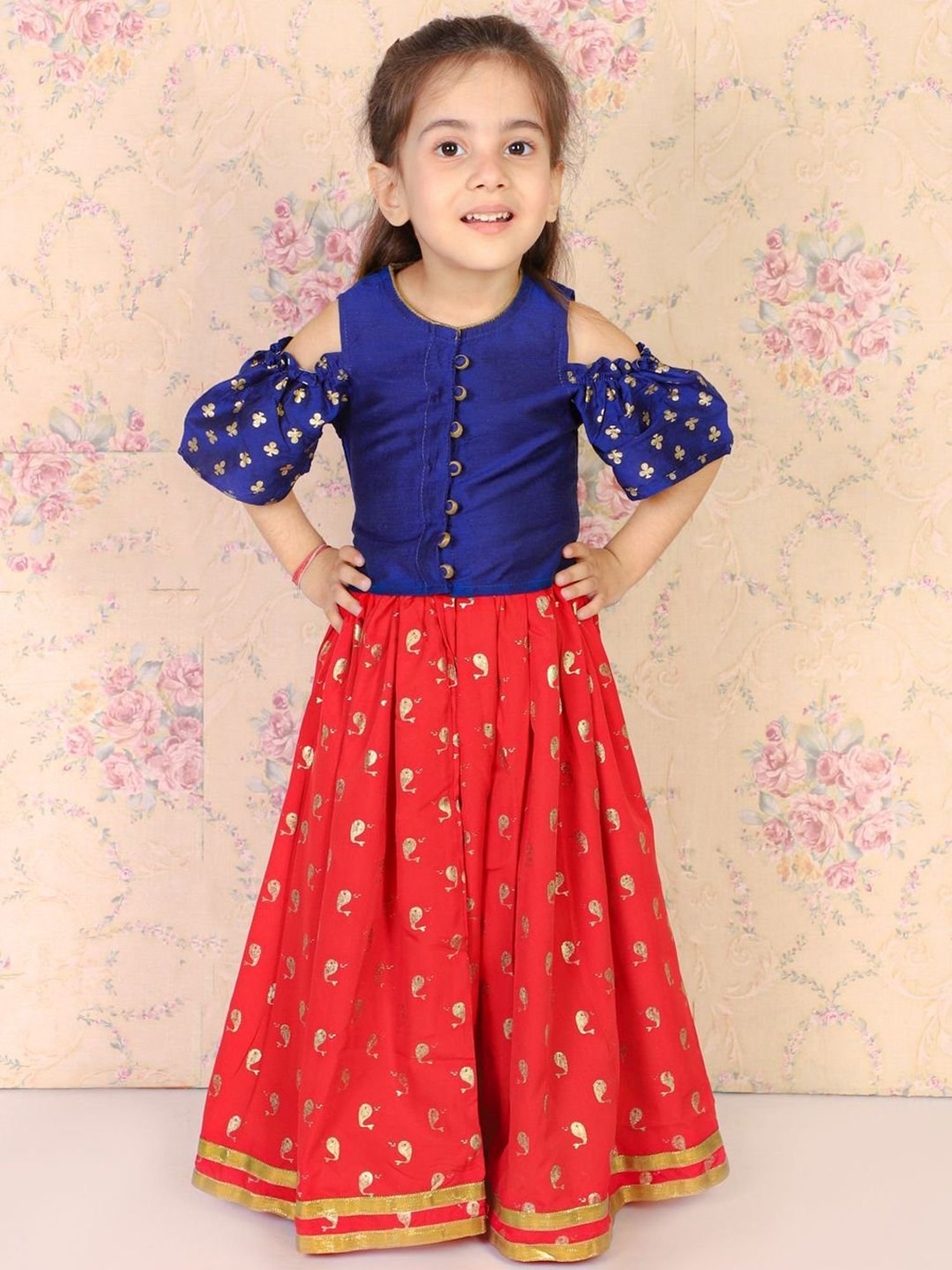 TWISHA Kids Blue & Red Printed Top Set