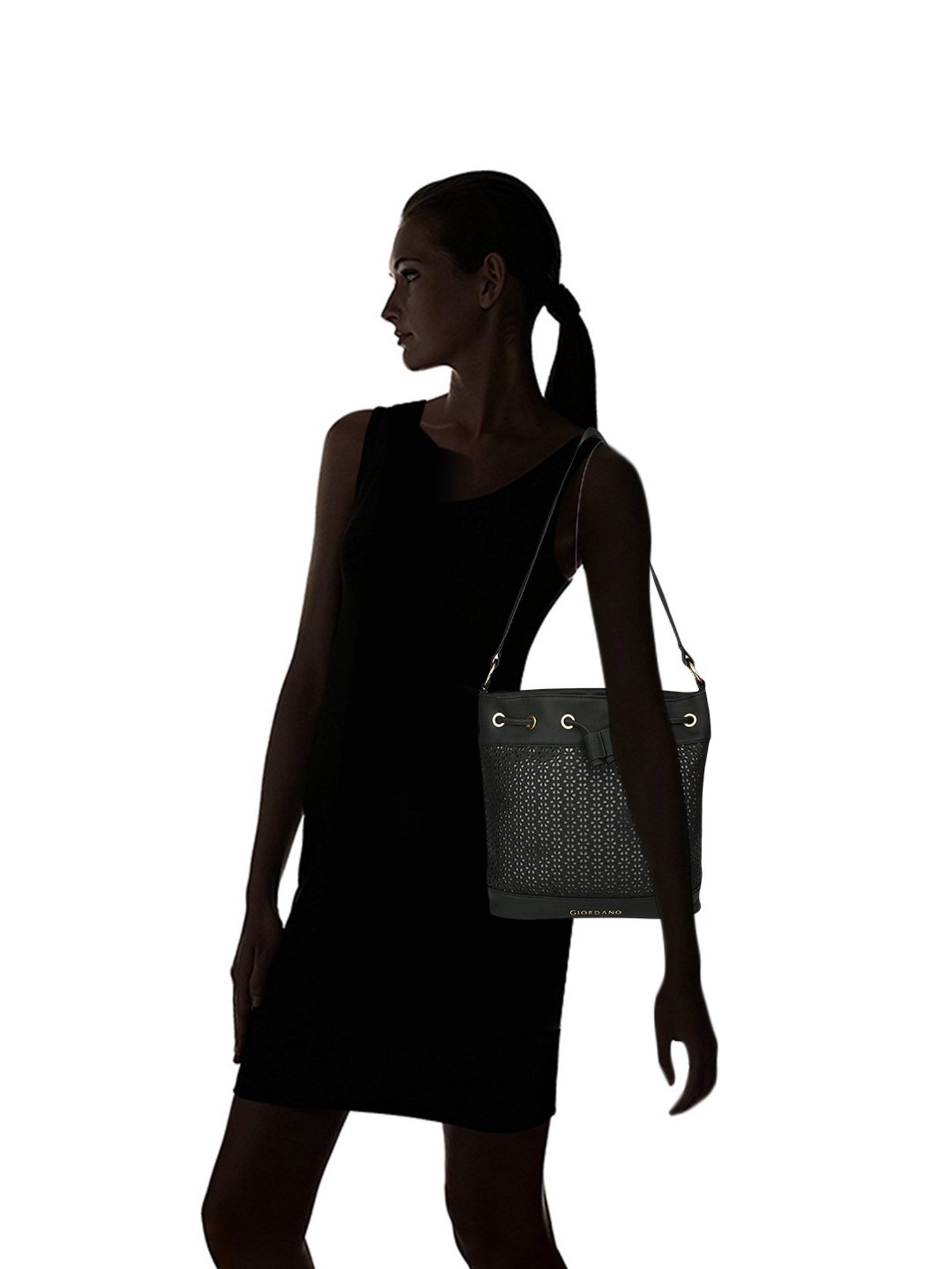 Tohl Avon Black Solid Medium Handbag