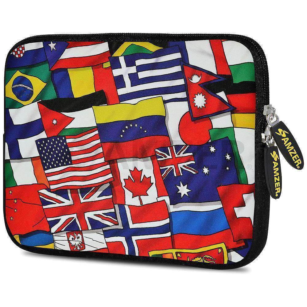 amzer 10.5inch designer neoprene sleeve case pouch for tablet, ebook and netbook  flags united amz5167105