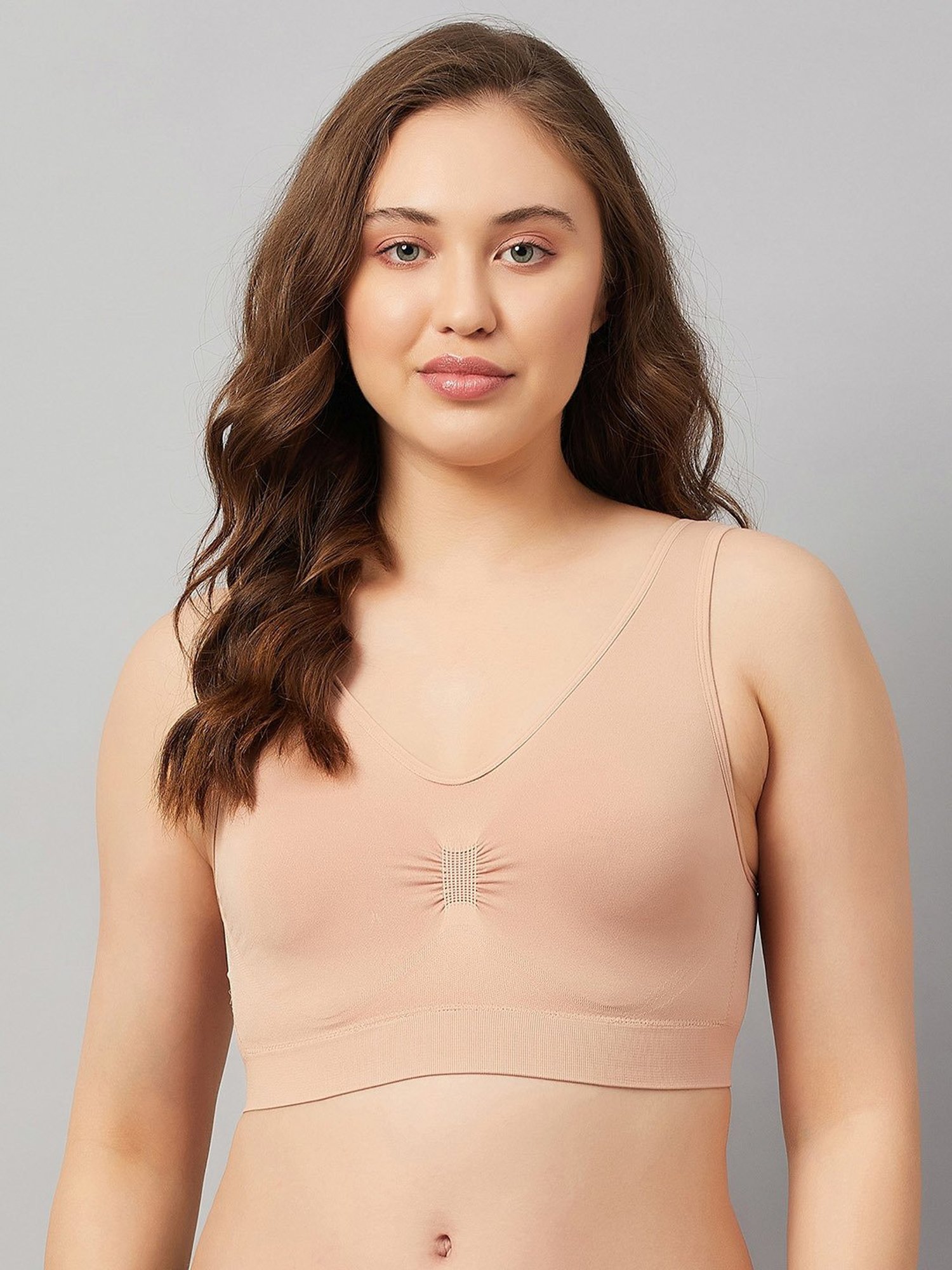 C9 Airwear Beige Full Coverage Everyday Bra With Removable Pads