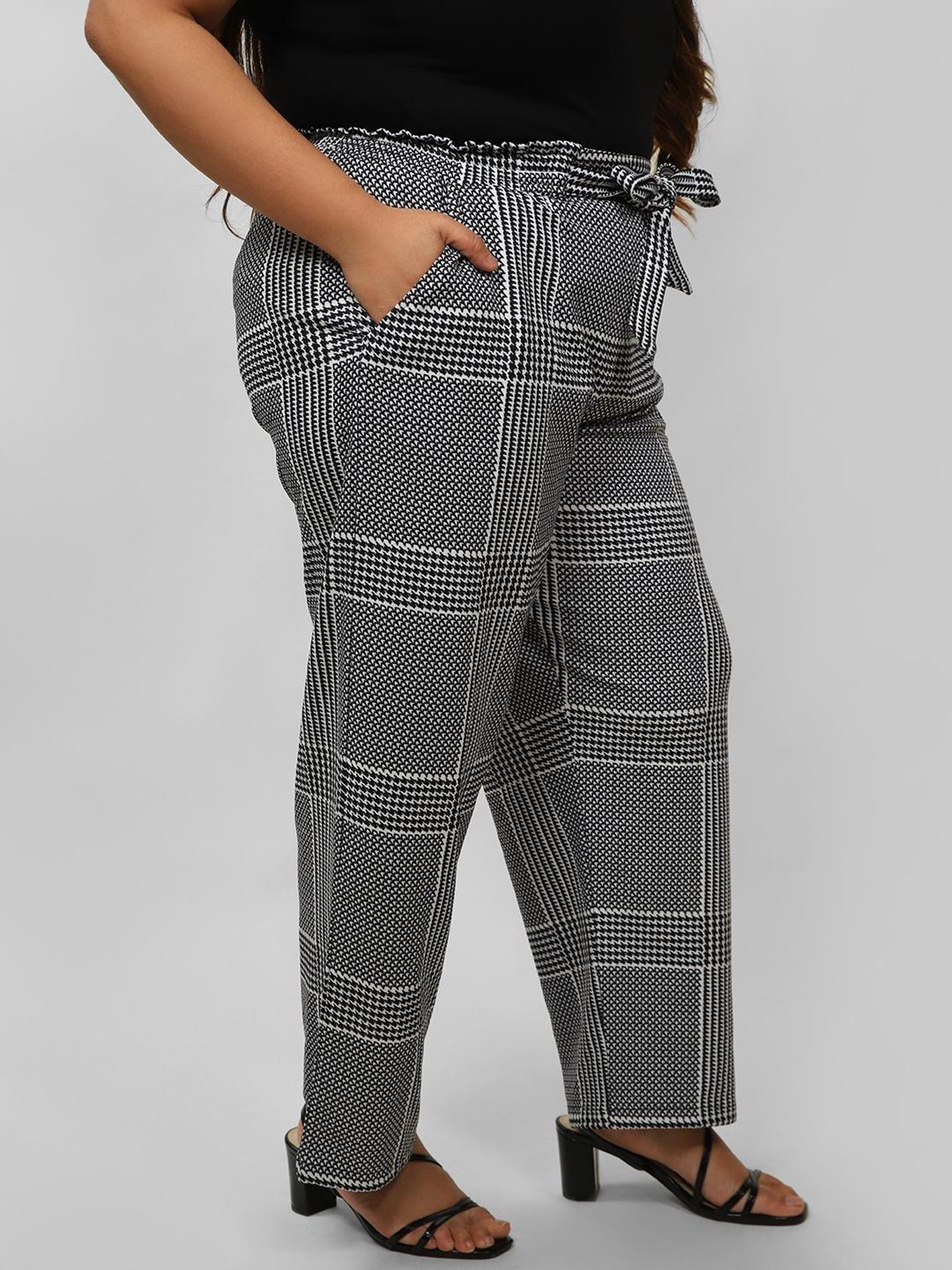 Amydus Black Houndstooth Trousers