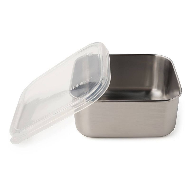 U-Konserve To-Go Stainless Steel Food-Storage Container Square 30oz - Clear Silicone Lid