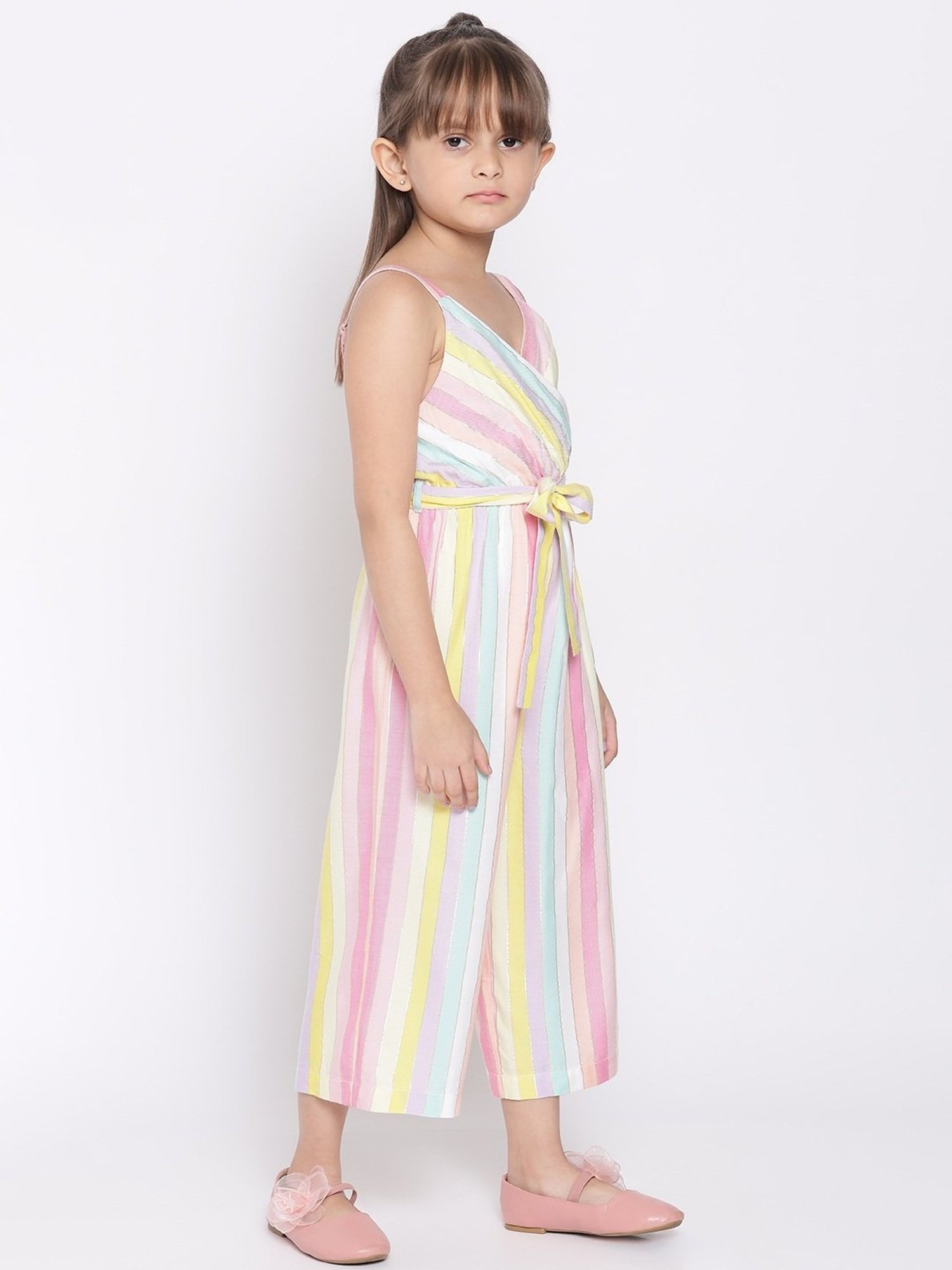 Nauti Nati Kids Multicolor Cotton Striped Jumpsuit