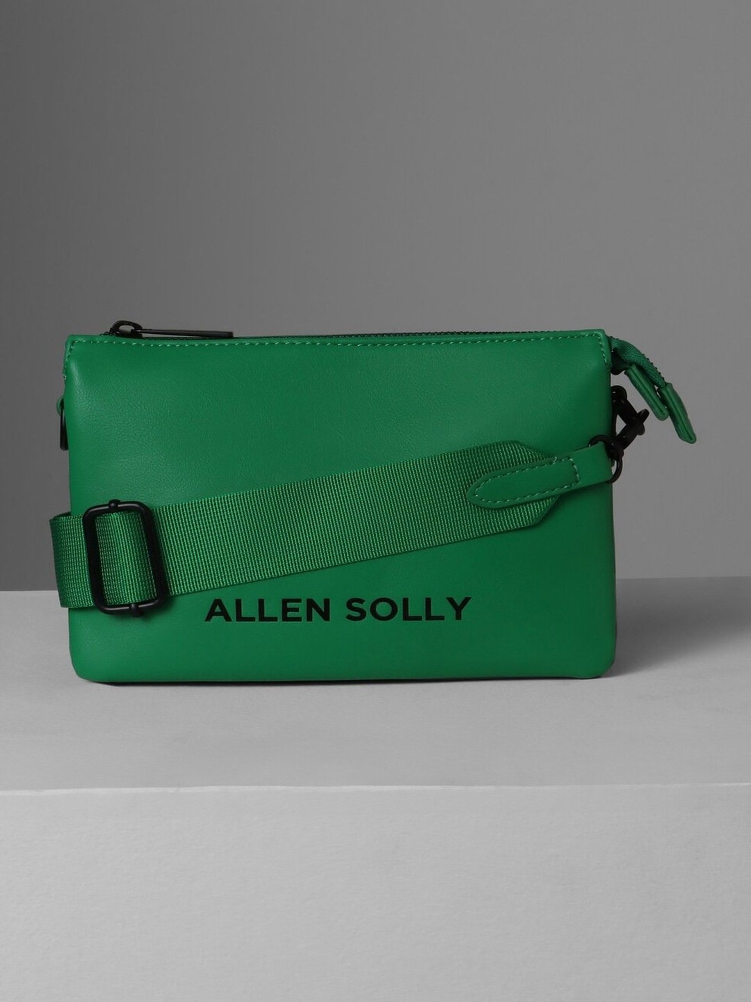 Allen Solly Green Logo Medium Sling Handbag