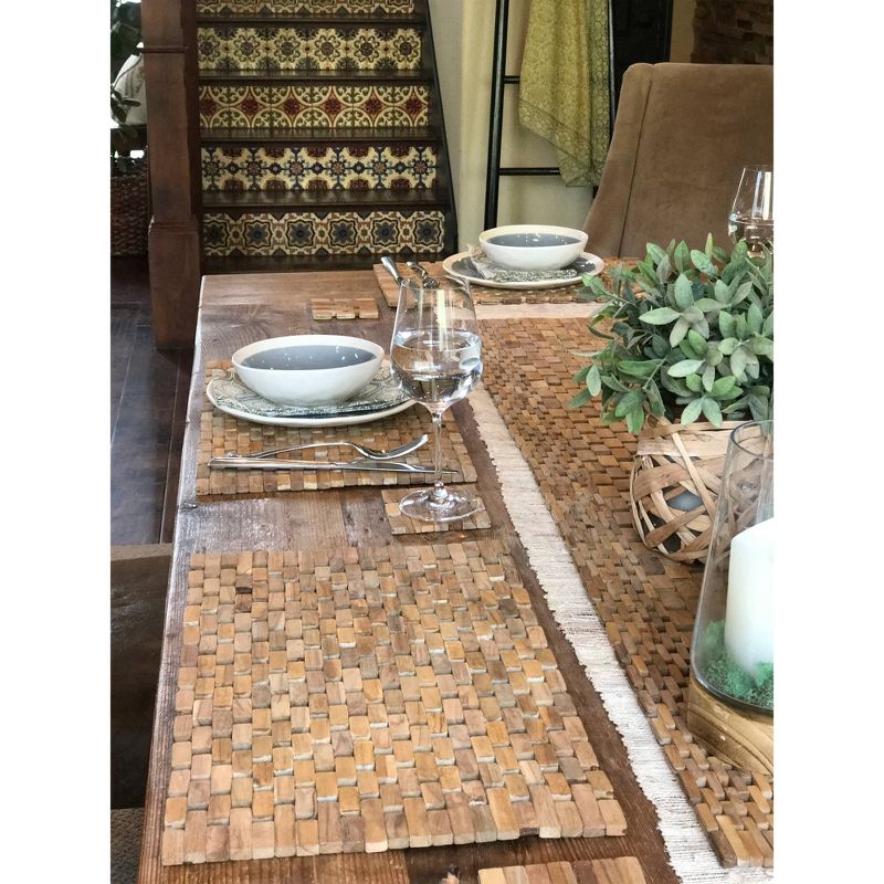 2pk Teak Wood Placemats - Hip-o Modern Living