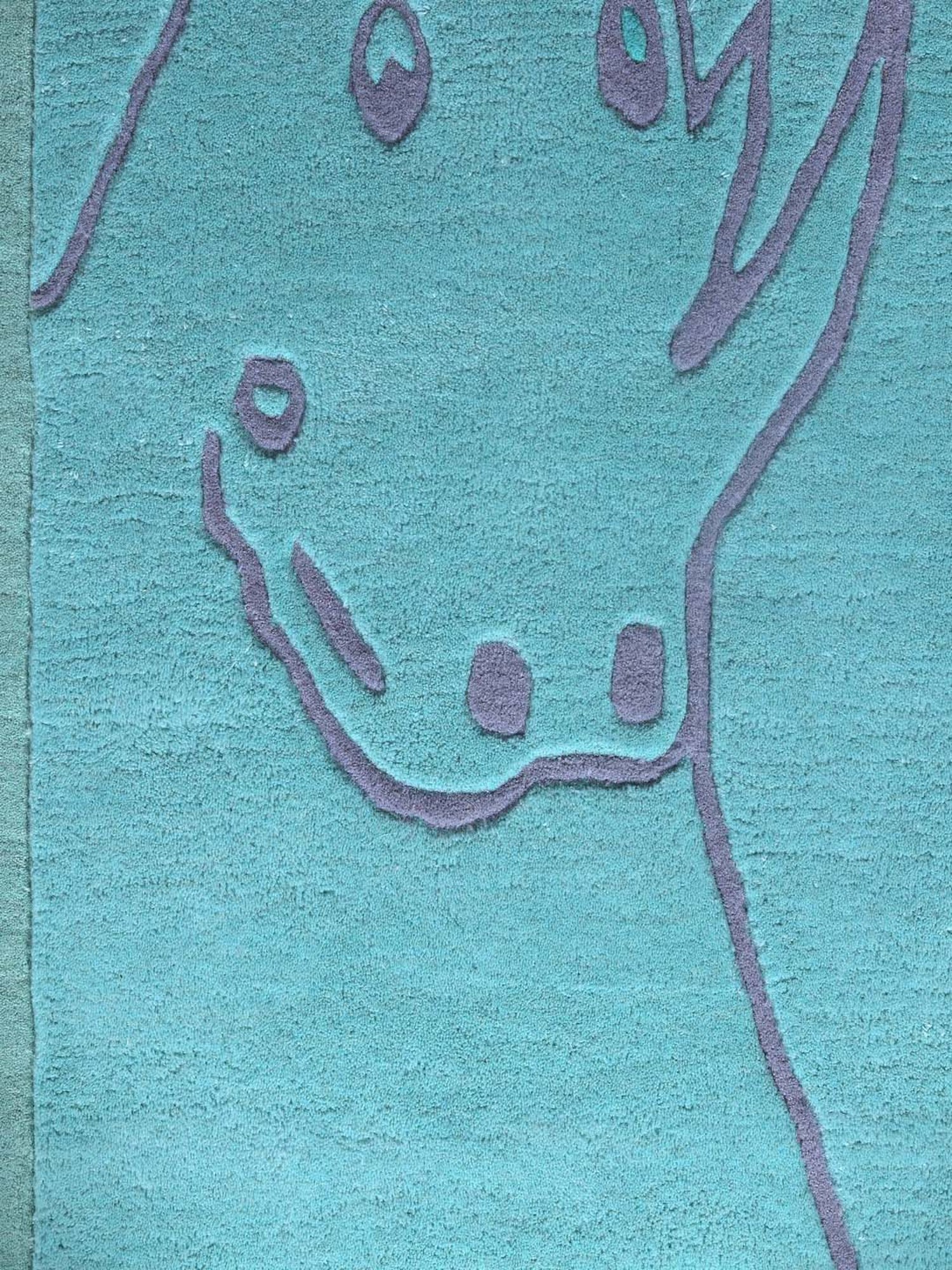 Pequra Blue Aquatic Animal Cartoon Hand Tufted Wool Kids Carpet - Set of 1