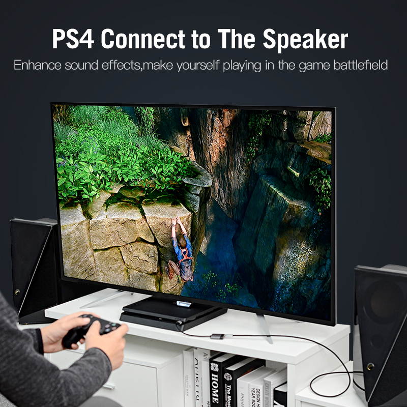 Vention External USB Sound Card,USB Stereo Audio Adapter with 3.5mm Headphone and Microphone Jack for Windows, Mac, Linux, PC, Laptops, Desktops, PS4