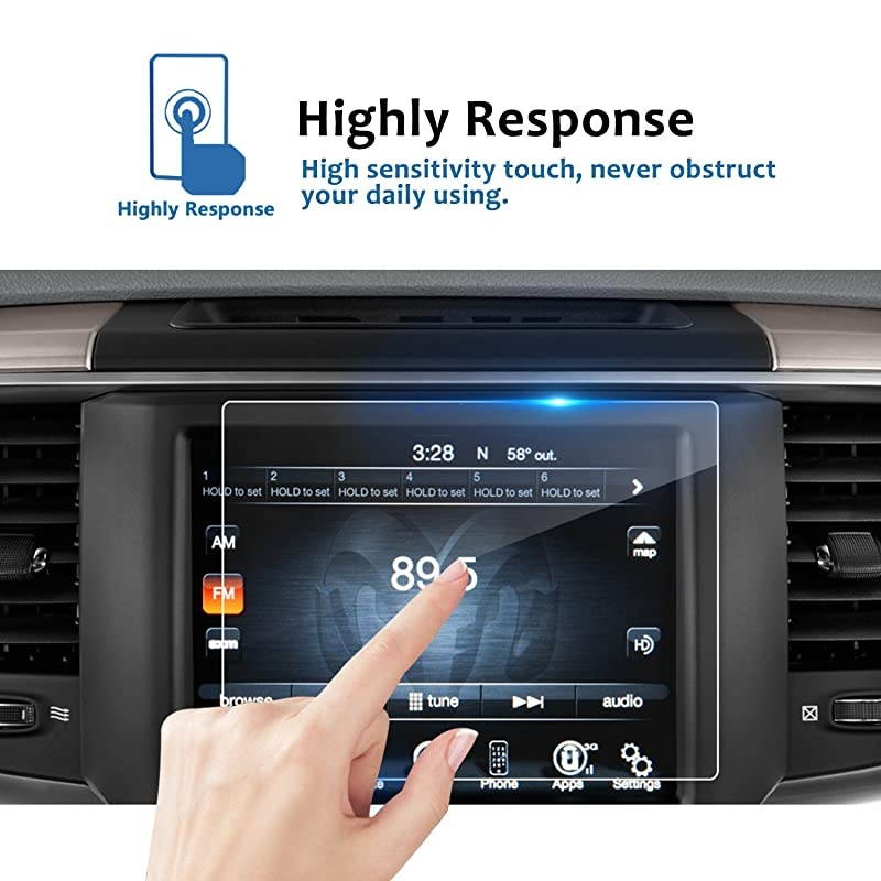 Fit for Dodge Ram 1500 2500 3500 20132018 2019 2020 Uconnect Tempered Glass Protector Special for 84 Inch inDash Center Navigation Display Screen 2 Pack