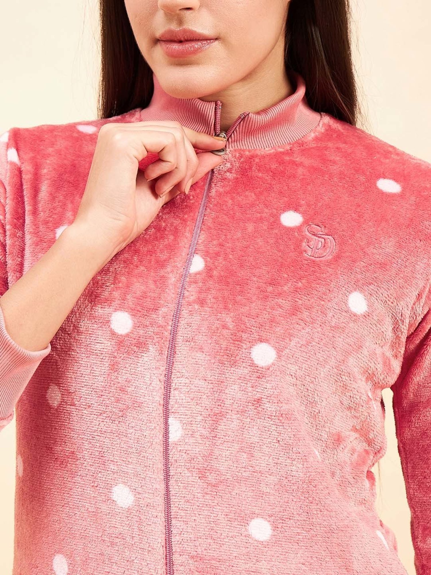 Sweet Dreams Pink Printed Sports Jacket Pants Set