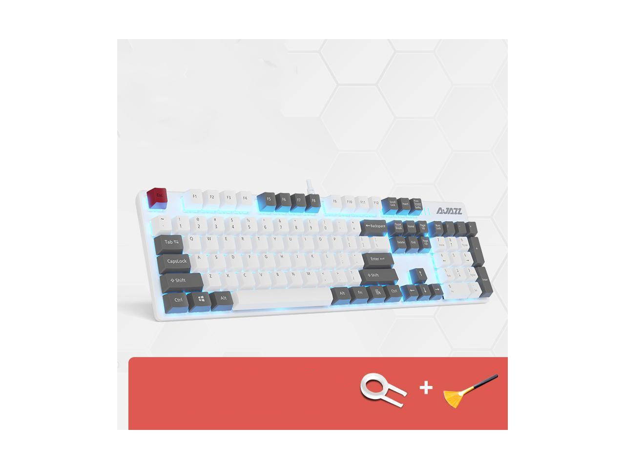 A-jazz Robo Cop Pro Version N-key Rollover Ergonomic Design,Cool Exterior USB Wired  Mechanical Gaming Keyboard , PBT Keycaps-Pencil Blue