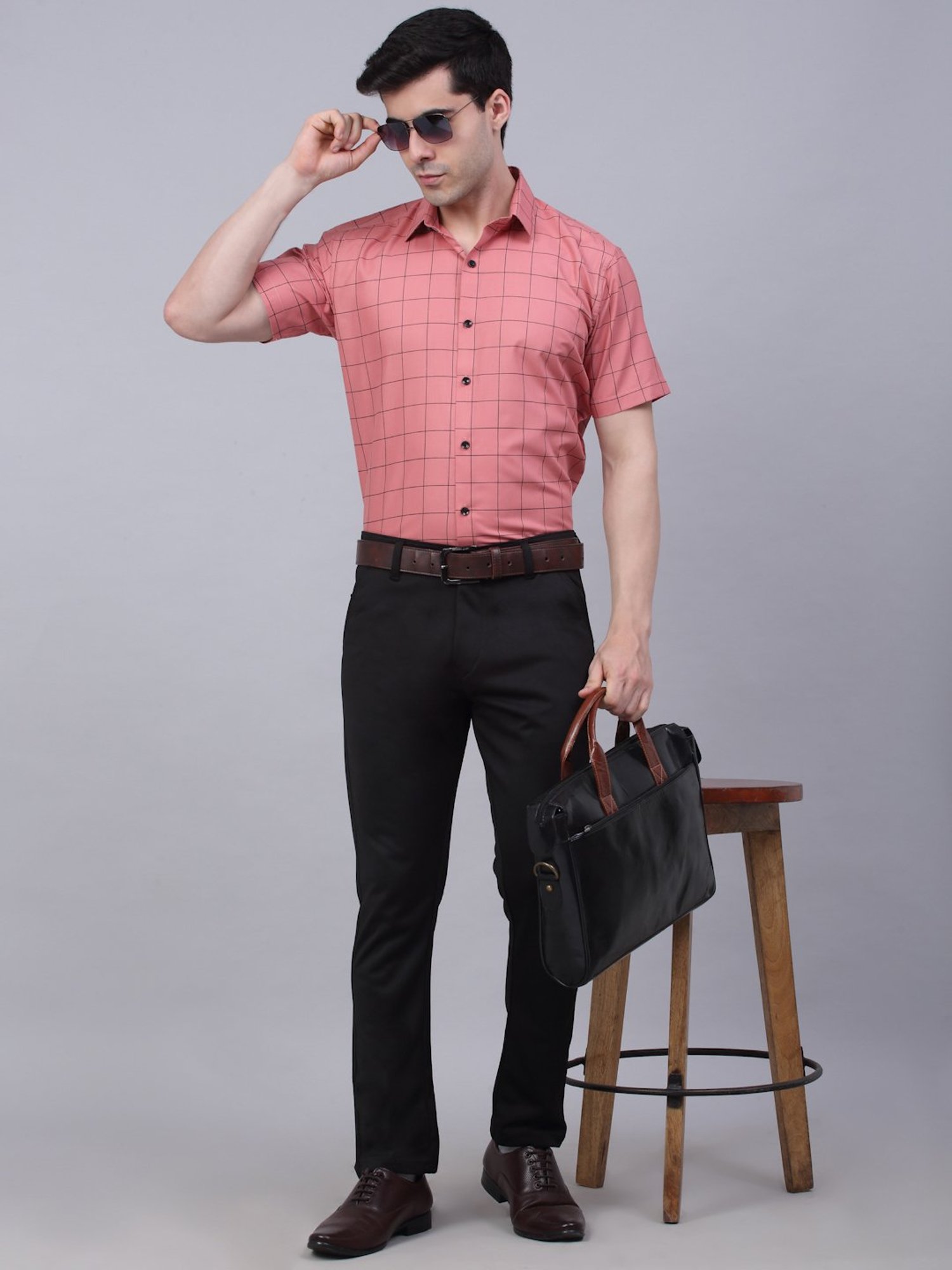 Jainish Black Tapered Fit Flat Front Trousers