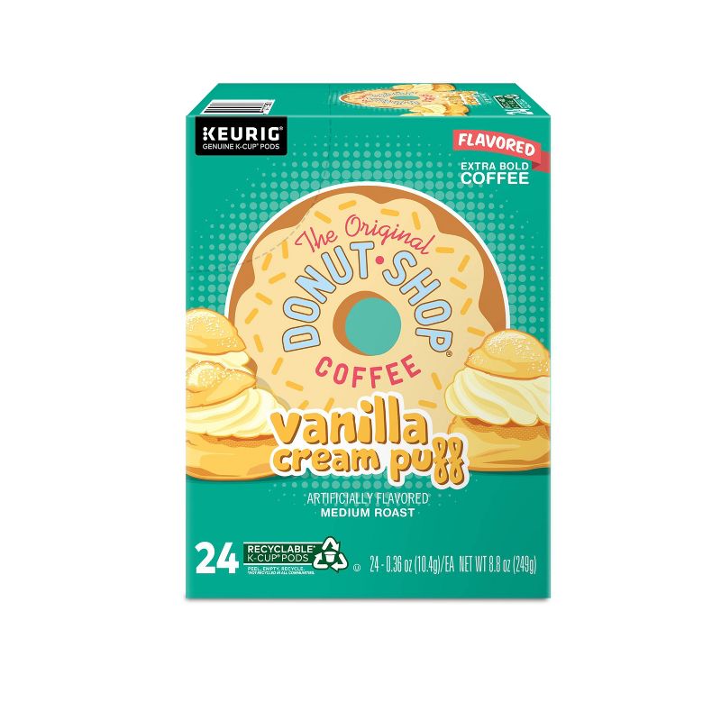 24ct The Original Donut Shop Vanilla Cream Puff Keurig K-Cup Coffee Pods Flavored Coffee Medium Roast