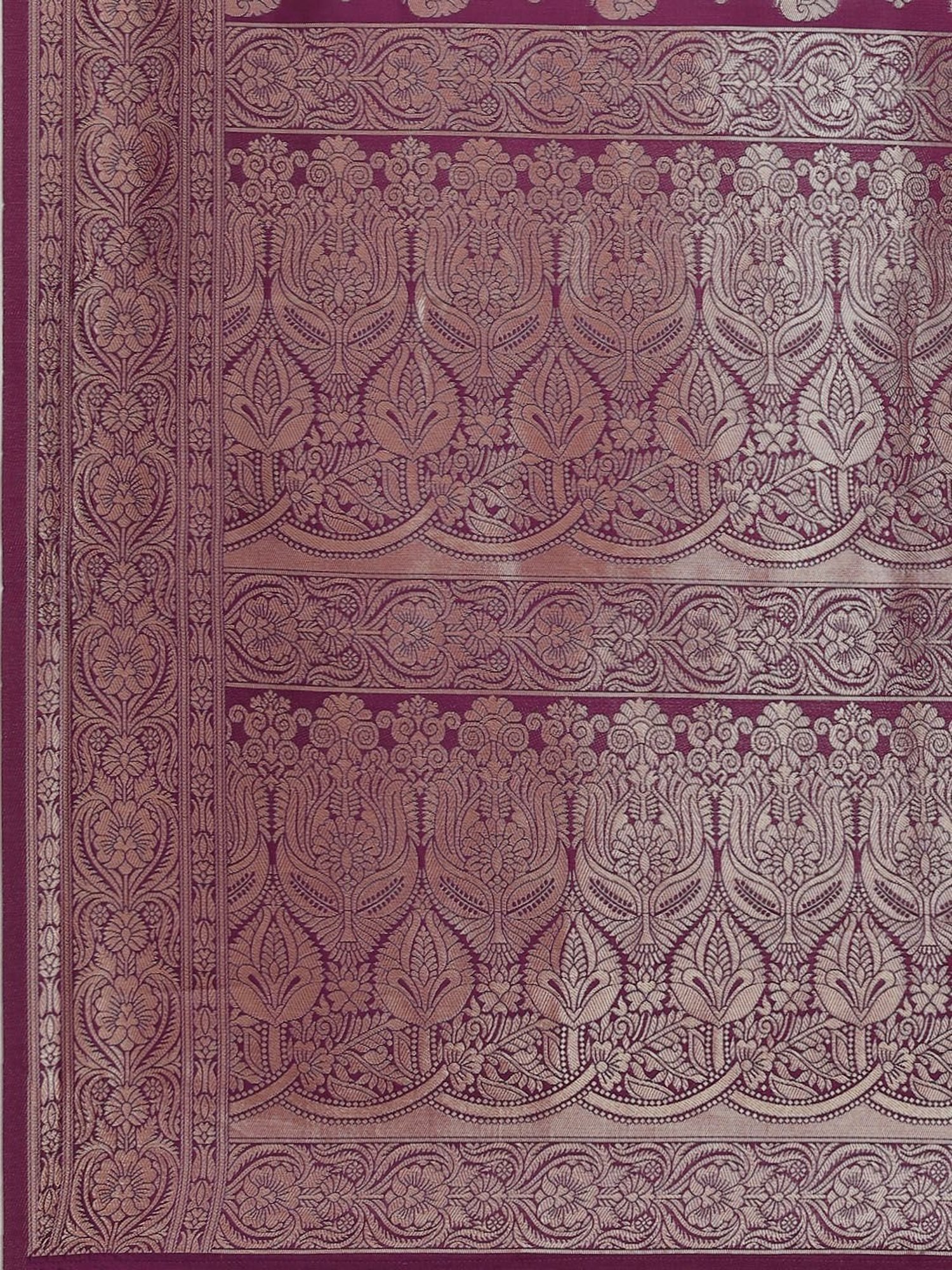 KSUT Purple Silk Woven Saree With Unstitched Blouse