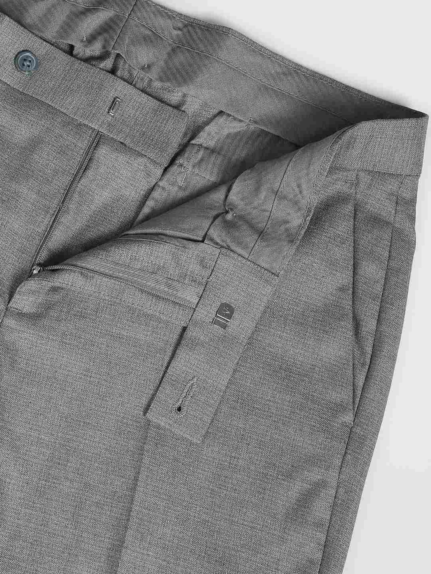 Arrow Grey Regular Fit Self Pattern Trousers