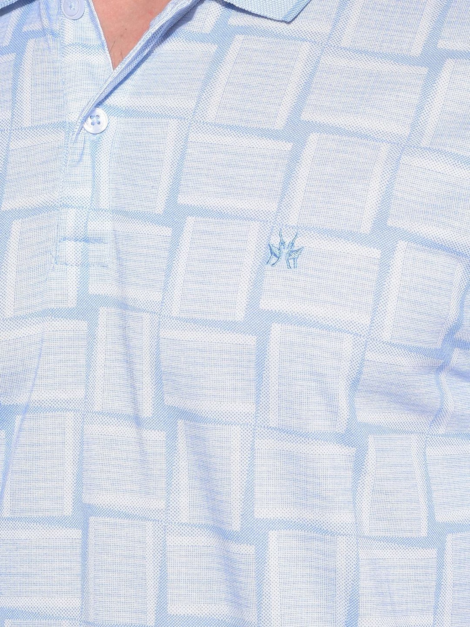 Crimsoune Club Blue Slim Fit Printed Polo T-Shirt