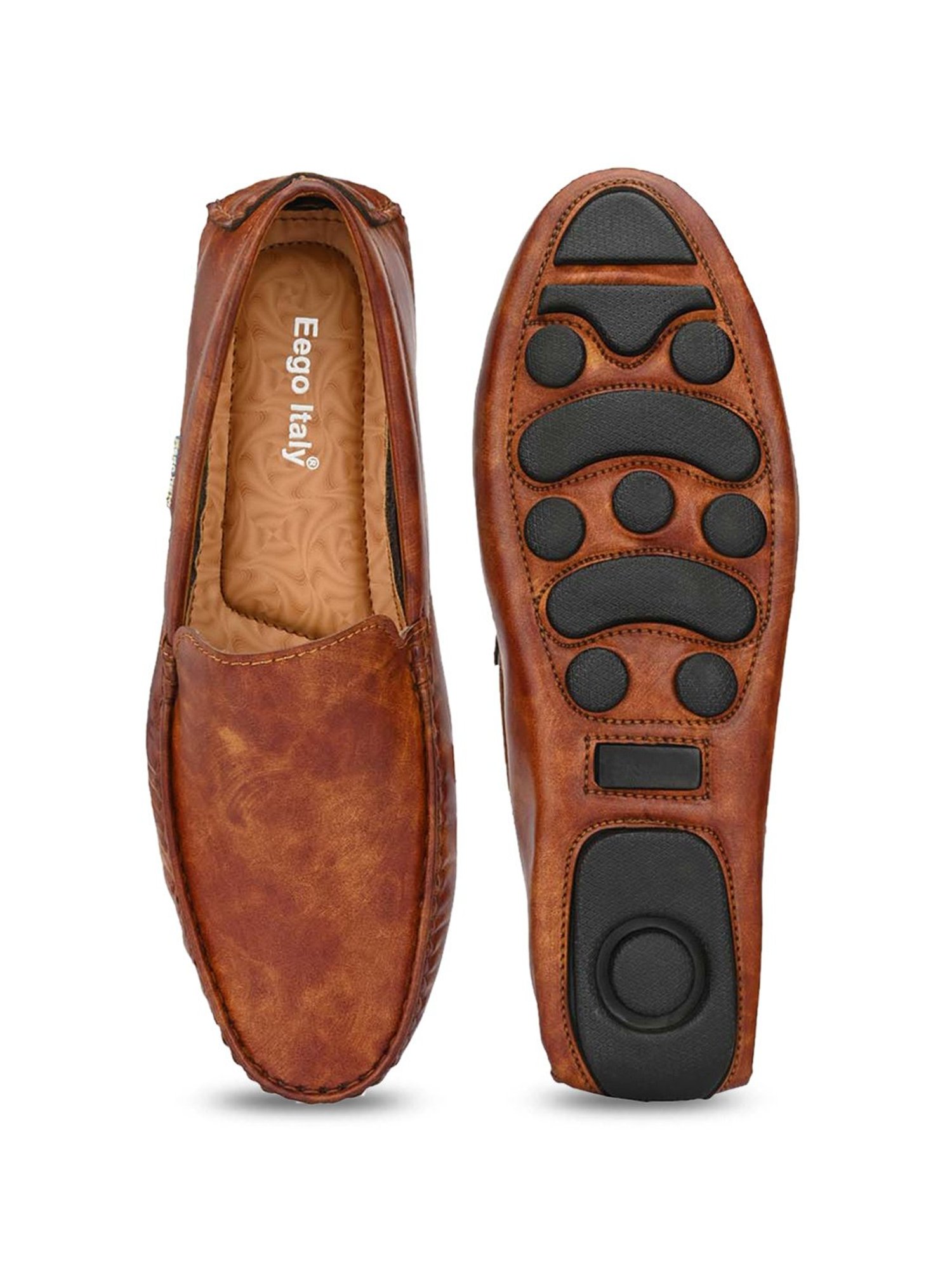 Eego Italy Men's Tan Casual Loafers