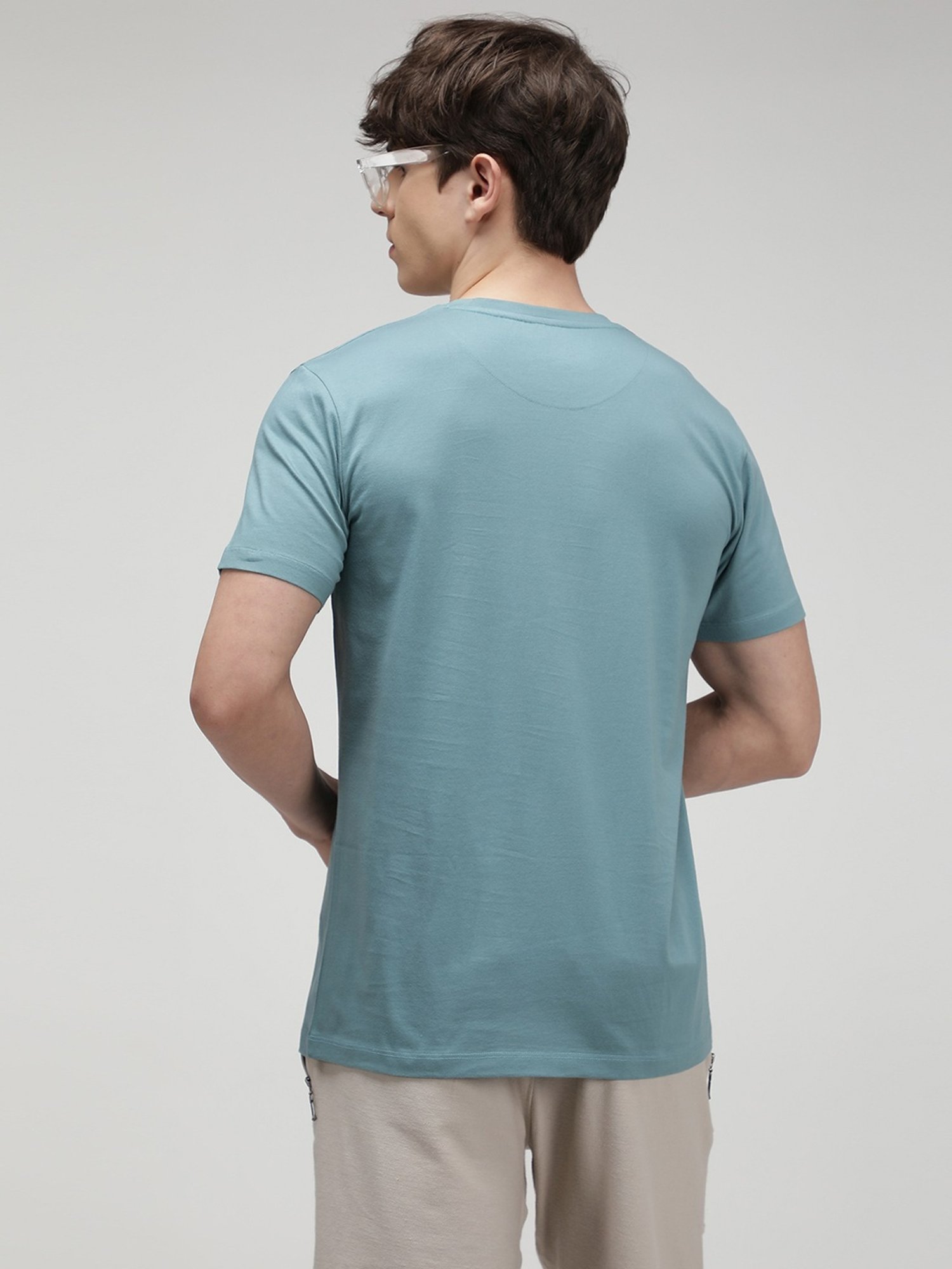 Sporto Artic Green Slim Fit T-Shirt