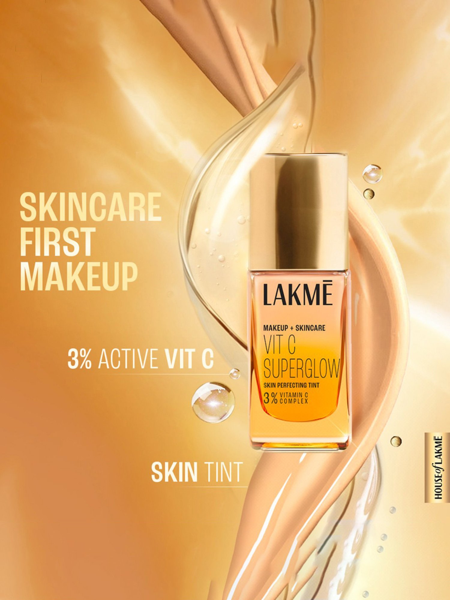 Lakme Makeup + Skincare Vit C Superglow Skin Perfecting Tint Cool Ivory C100 - 25 ml