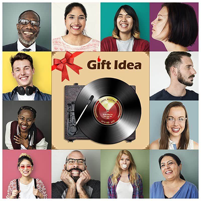 Player Turntable Wireless Portable LP Phonograph with Built in Stereo Speakers 3Speed BeltDrive Turntable Vinyl Player with Speakers