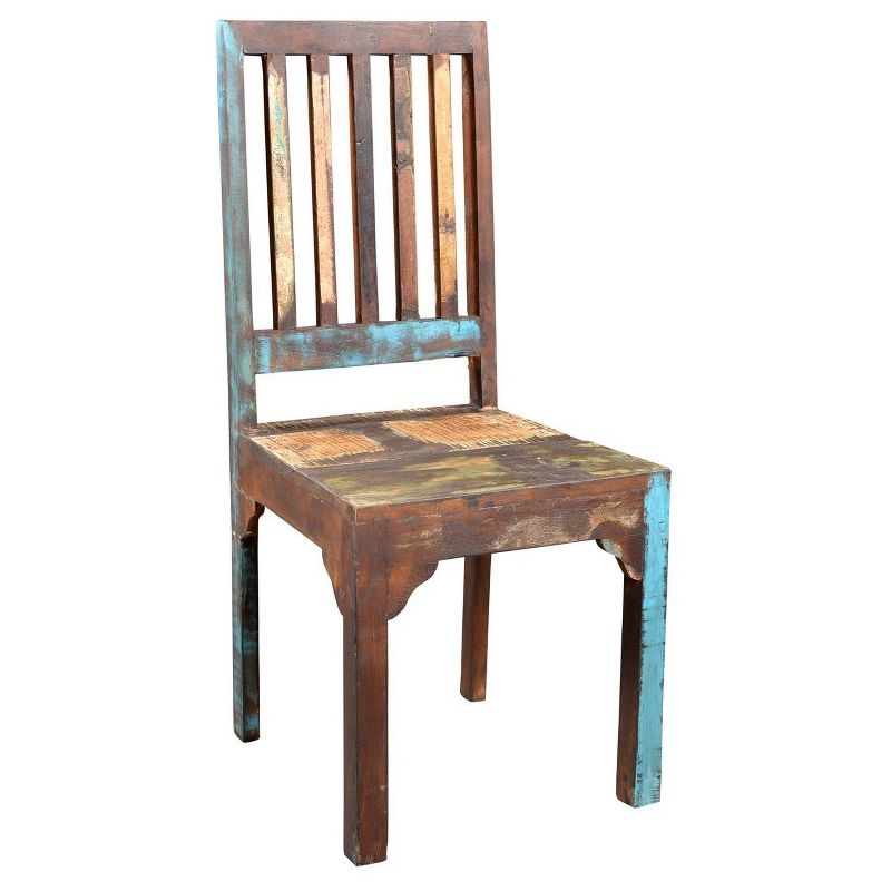 Set of 2 Reclaimed Wood Rustic Timber Chair