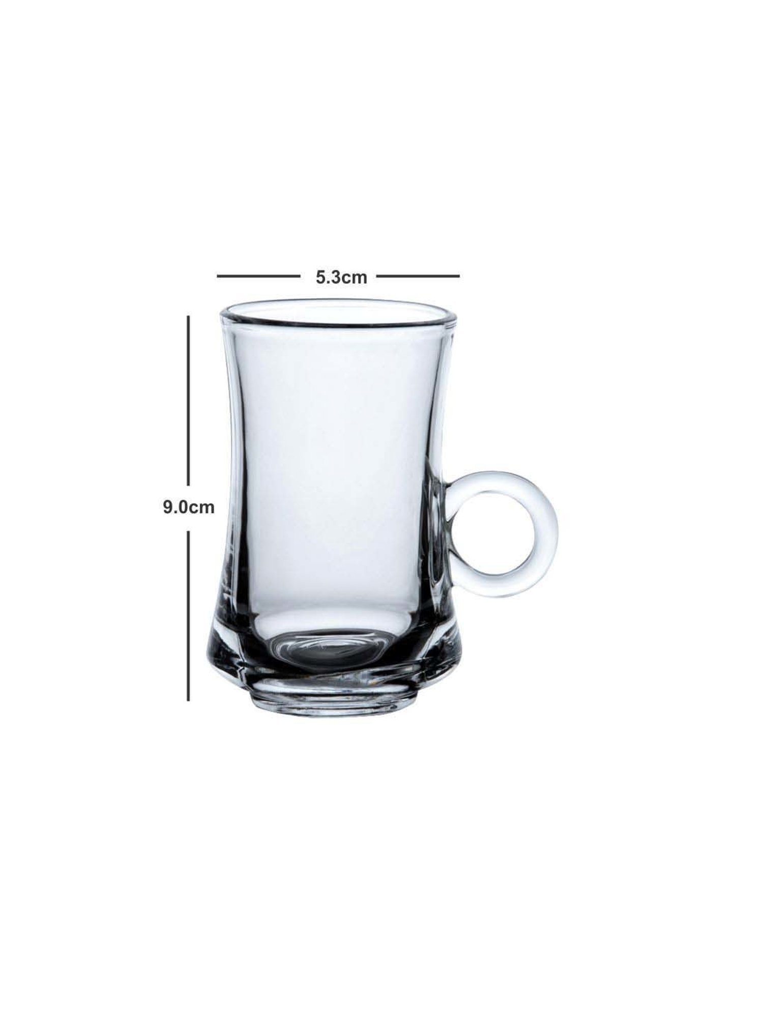 Goodhomes Transparent Glass Coffee Mug (0.105 L) - Set of 6