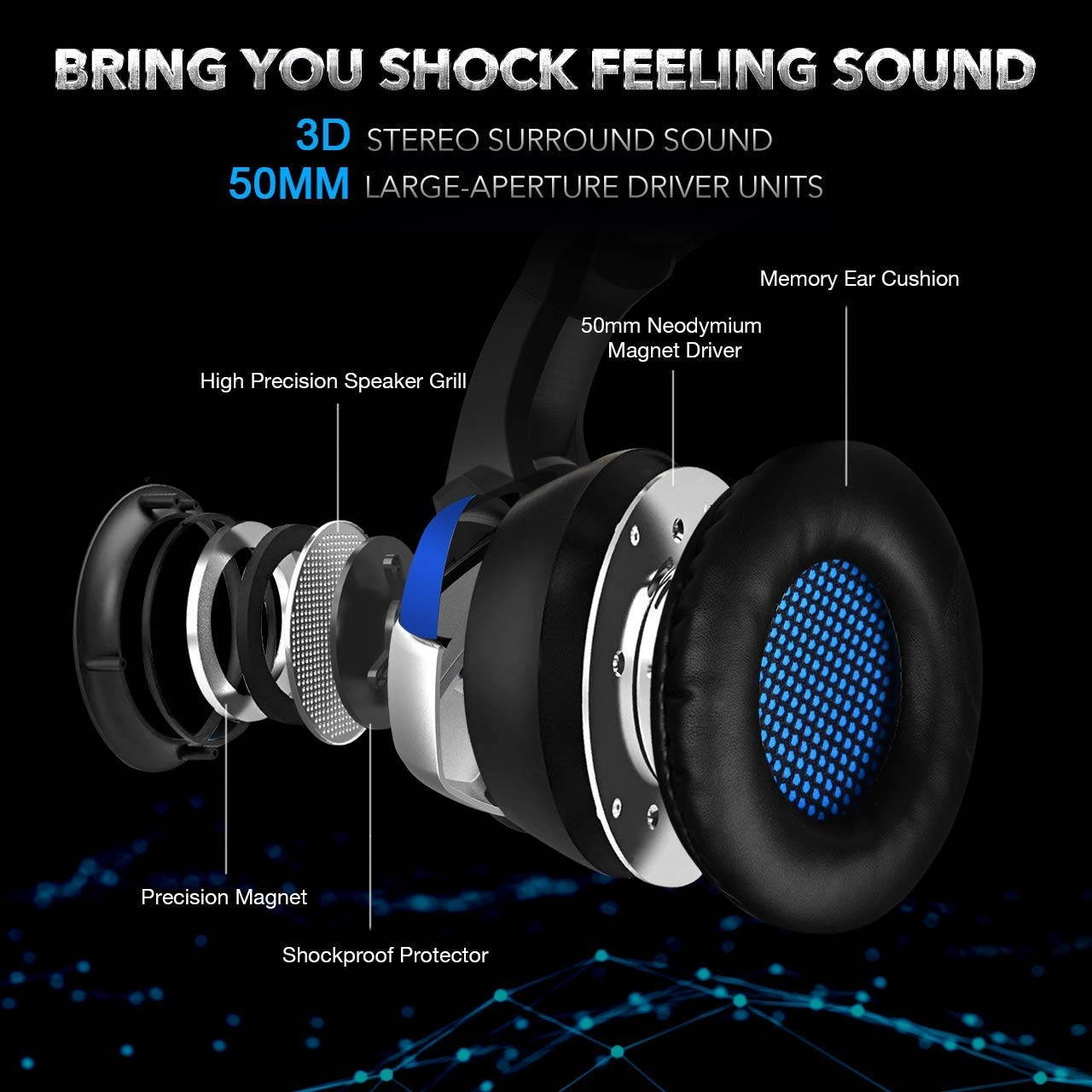 onikuma stereo gaming headset for ps4, xbox one, pc, enhanced 7.1 surround sound, updated noise cancelling mic headphones, soft breathing earmuffs, mute & volume control for nintendo switch laptop
