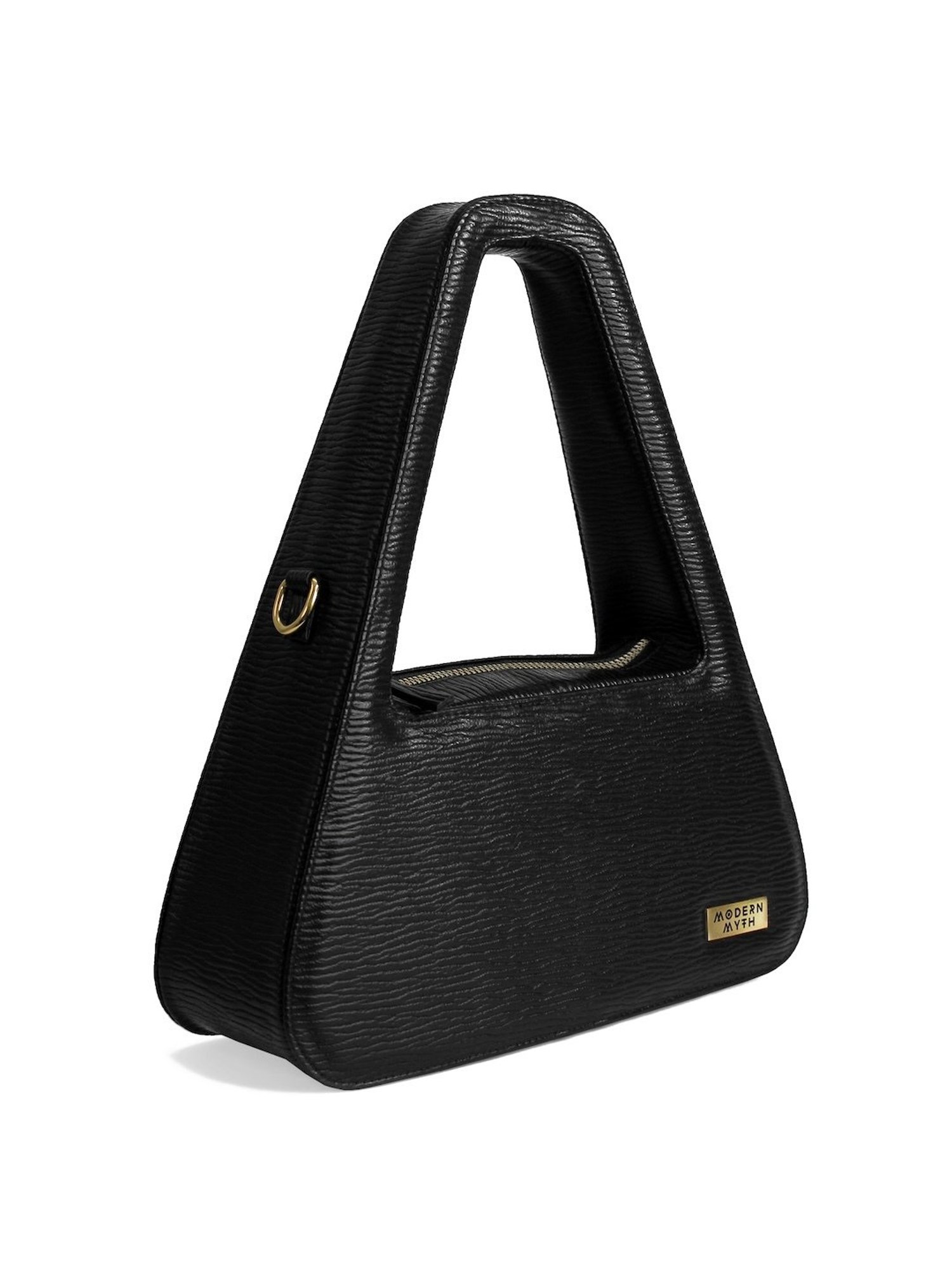 Modern Myth Black Textured Medium Handbag
