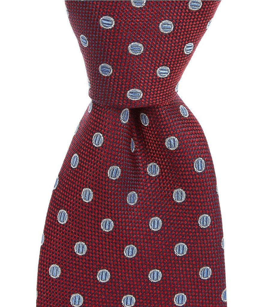 Roundtree & Yorke Big & Tall Carlisle Stripe Traditional 3 3/8#double; Silk Tie